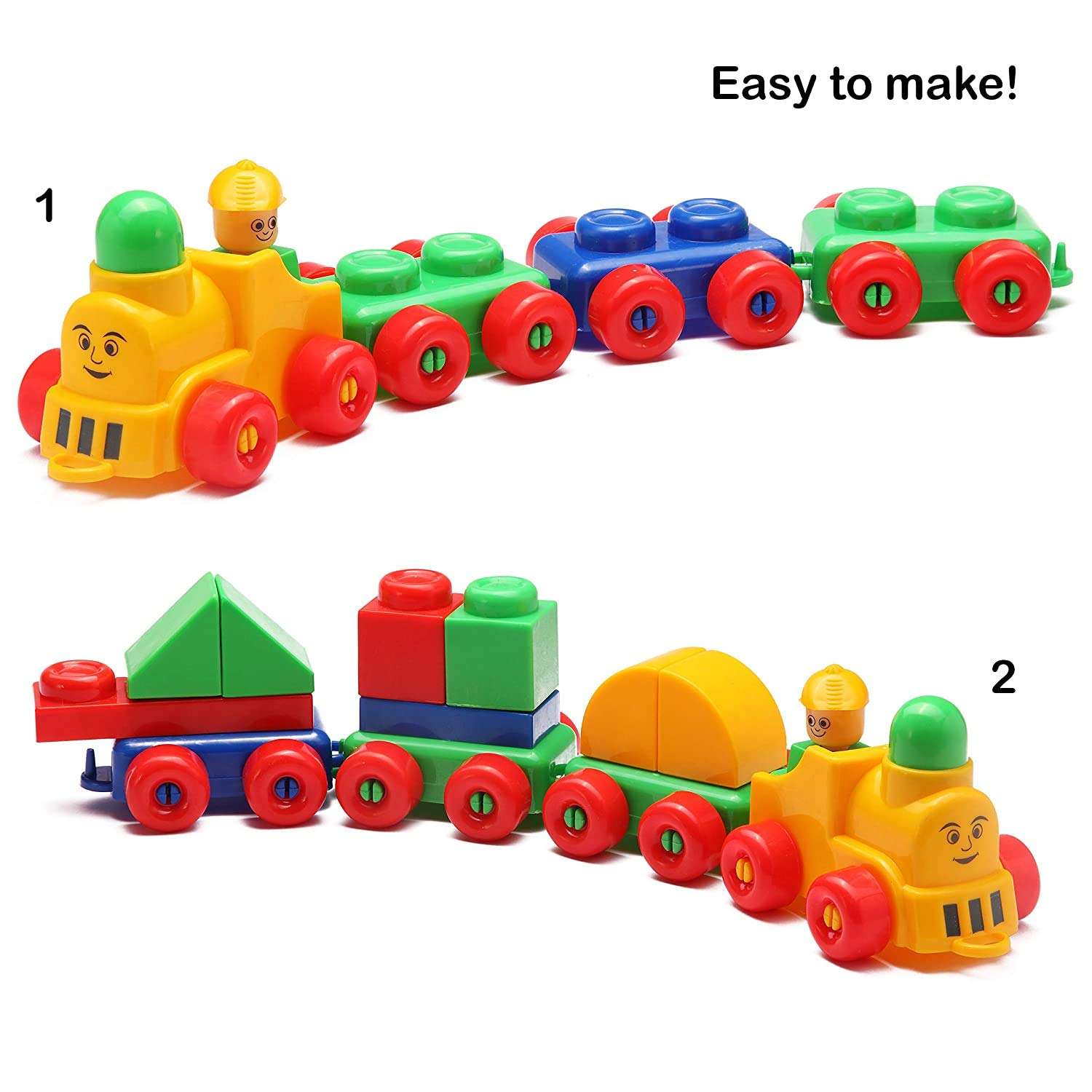 SR TOYS Tutu Train Jr - Building Train Blocks for Kids, Age 3+, Multi Color 4
