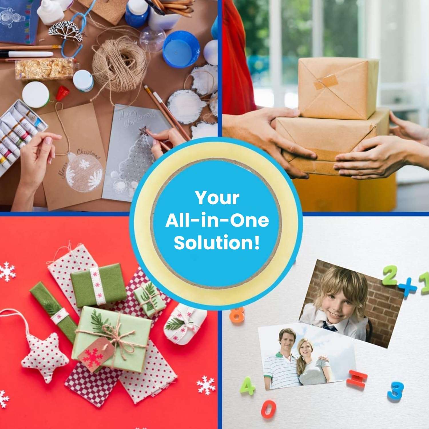 Thump 46 Meters Magic Tape Roll 18mm Invisible writable BOPP Packaging Decorating and DIY Clear Self Adhesive Cellotape for School Projects Home and Office use (Transparent, Pack of 12) 6