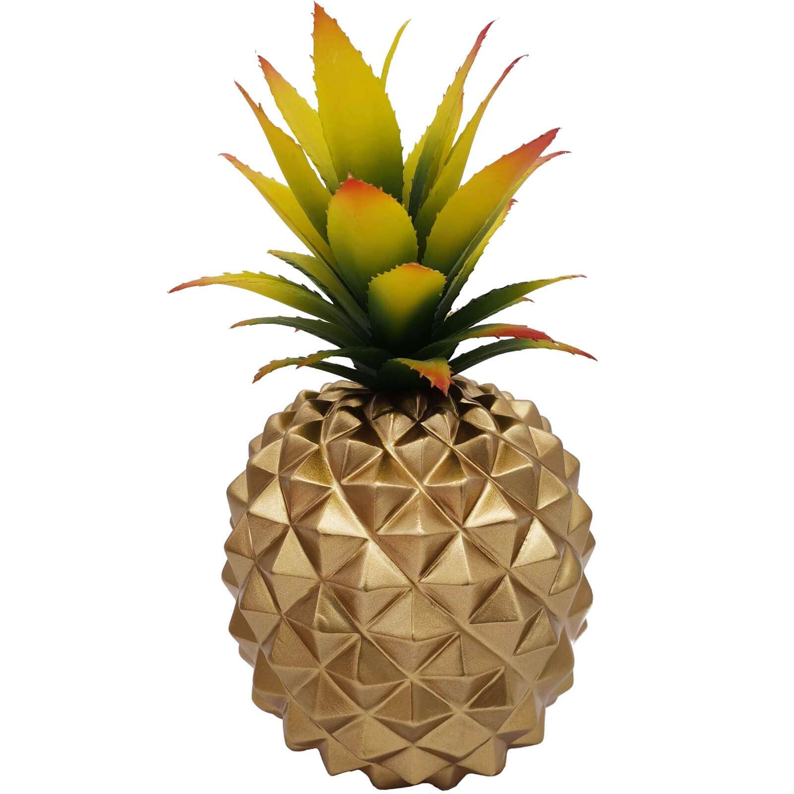 BLASCOOL Artificial Succulent Potted Pineapple Decor - Fake Pineapple Home Office Kitchen Table Decoration (Gold)