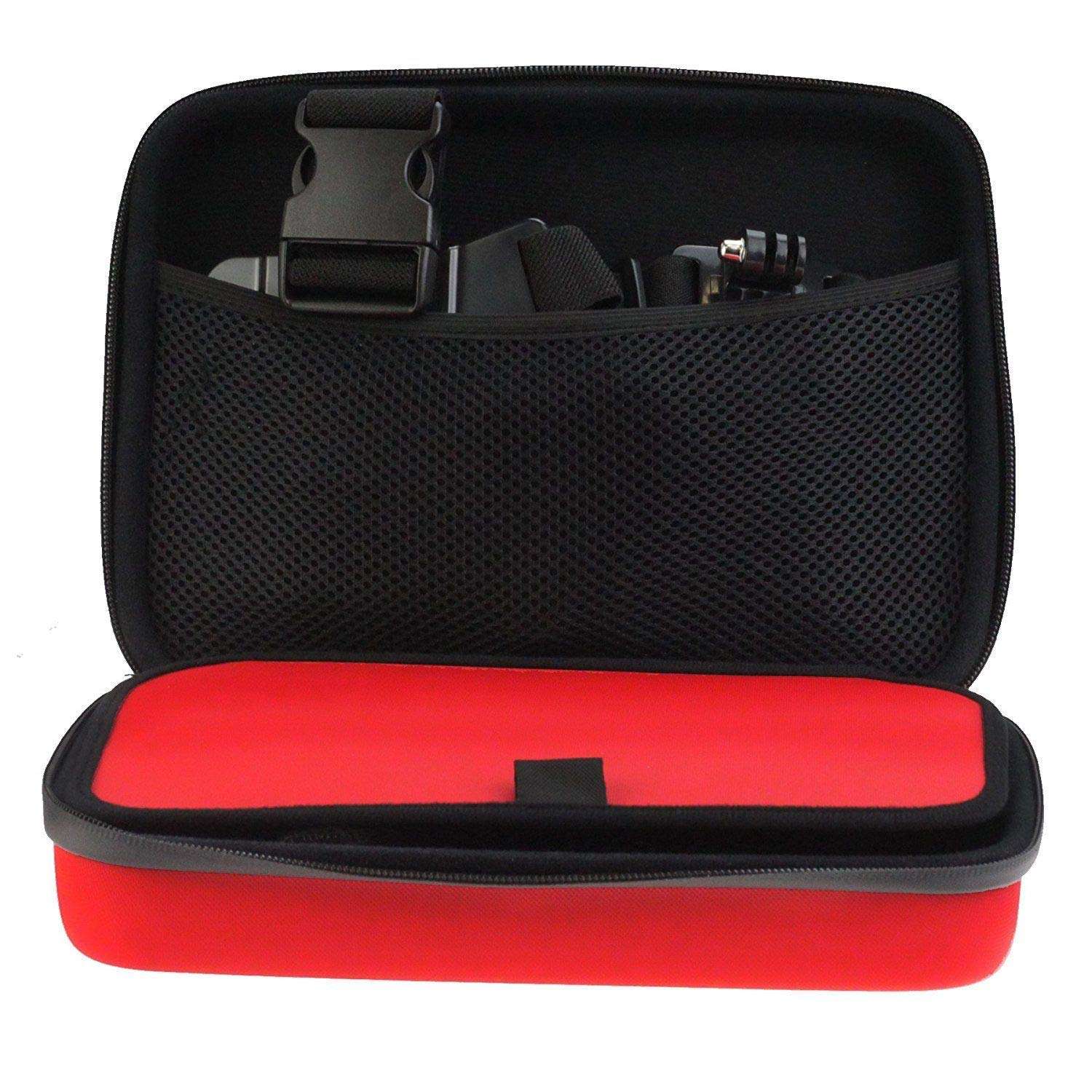 Navitech Red Heavy Duty Rugged Action Camera Hard Case/Cover Compatible with YI 4K Action Camera 3