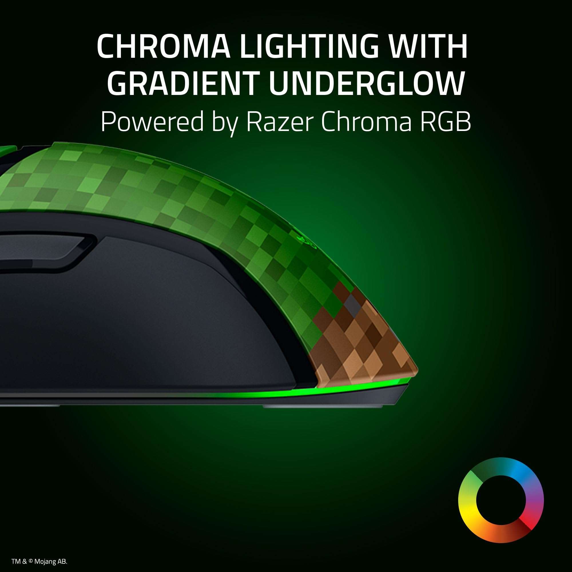 Razer Cobra Minecraft Edition - Lightweight Wired Gaming Mouse - 8500 DPI Sensor (58g, Optical Mouse Switches 3th Gen, Chroma Lighting with Gradient Underglow, Speedflex Cable) Minecraft 6