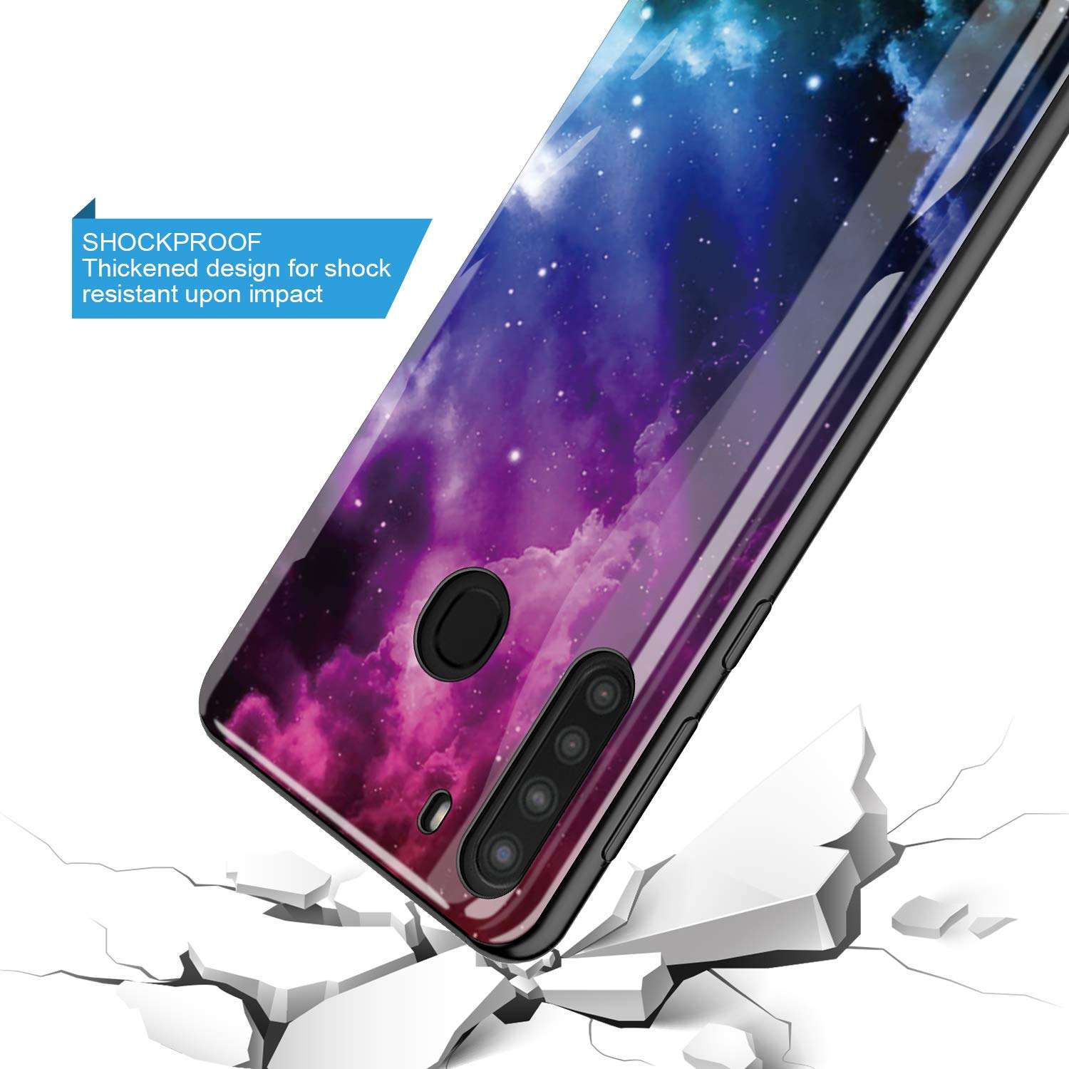 GORGCASE Phone CASE for Samsung Galaxy A21 (NOT FIT A21S), Slim Graphic Design Anti-Scratch Shook-Proof Hybrid Rubber PC TPU Bumper Armor Cute Teen Boy Man Girls Women Drop Protective Cover Milky Way 5