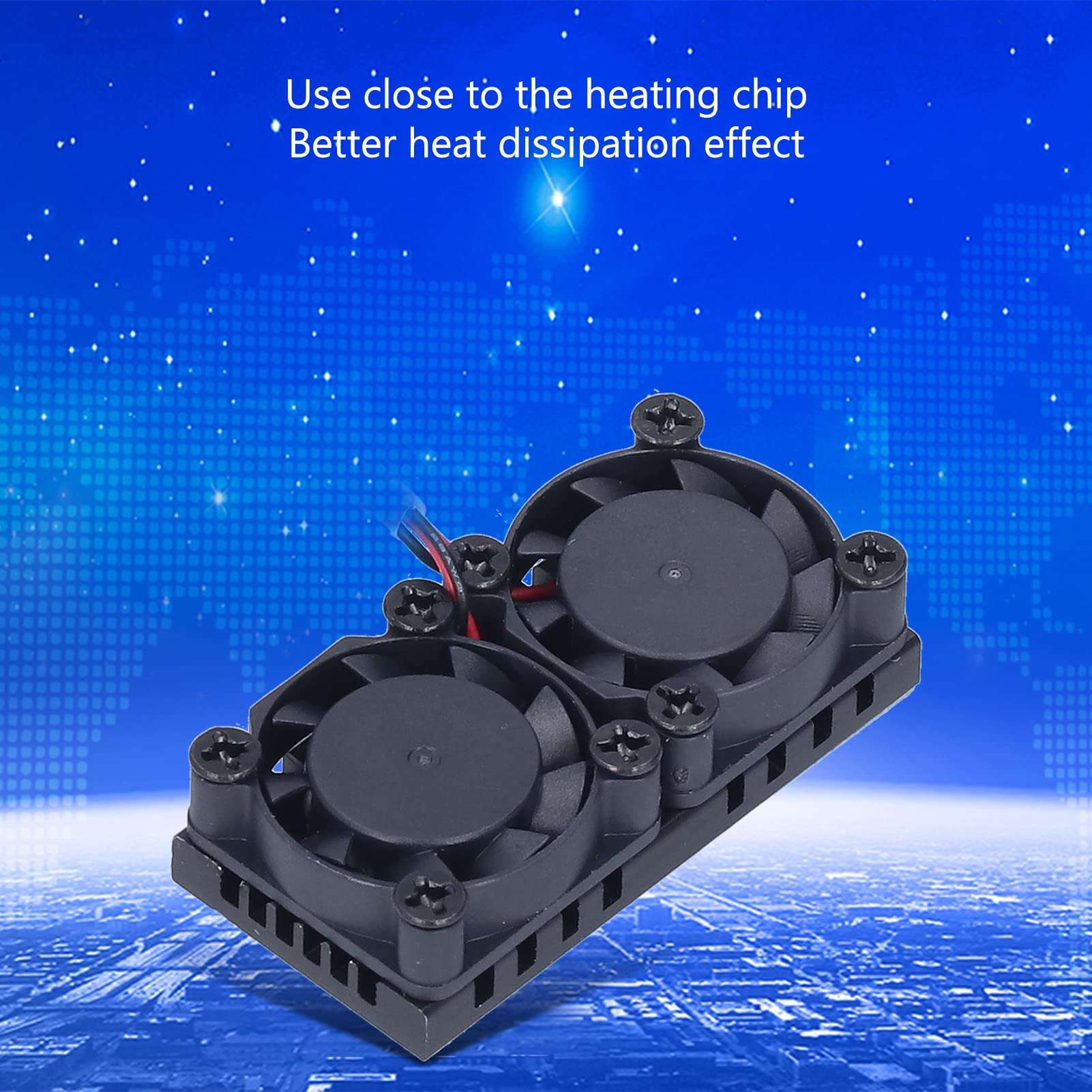 Cooling Fan, 4 Fan Cooling Fan for 4 Dual Fans ABS Case with Heat Sink Cooler Module for 3B 3B 4 4B High Speed Low Noise Miniature Fan 4