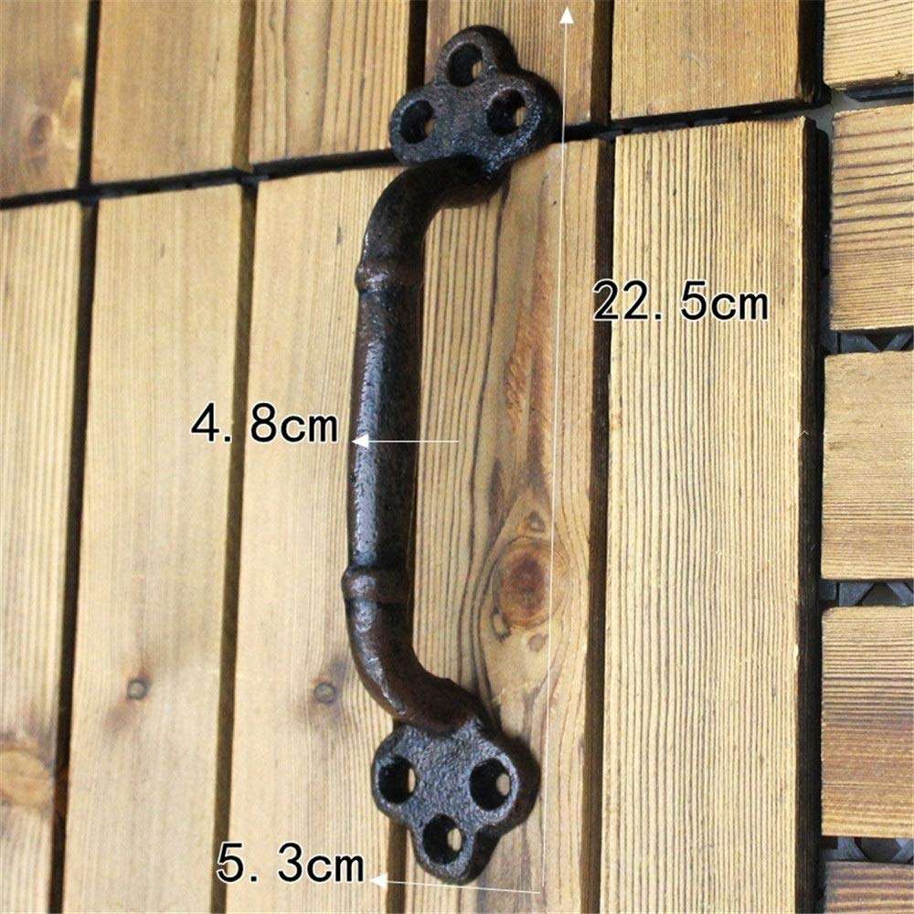 Sliding Door Handle Door Handle Yard Gate Door Handle Retro Cast Iron Craft Door Handle Home Decoration Sliding Door Hardware (Color : Cast Iron, Size : One Size) 2
