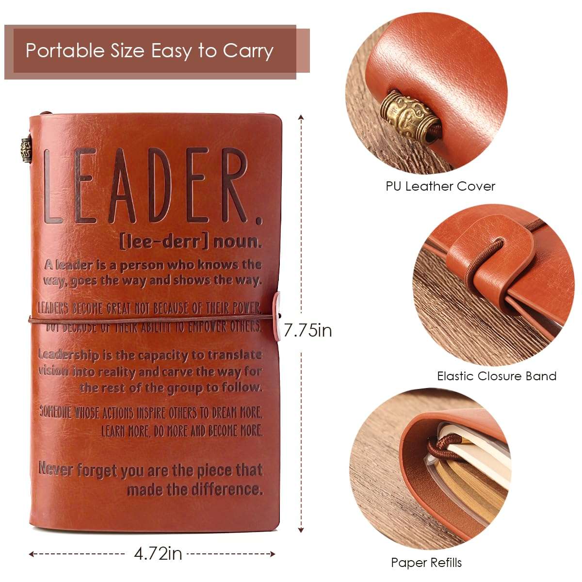 Eterfordista Leader Gifts Thank You Gifts for Leader Boss Mentor Supervisor PM Retirement Leaving Coworker Farewell Bosses Day Promotion Celebration Birthday Gift Leaders Definition Leather Planners 3