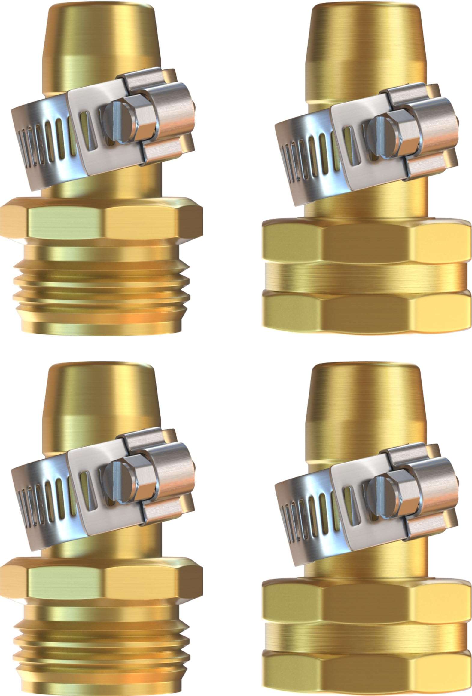 DBR Tech® Garden Hose Repair Kit 5/8” & 3/4" | Heavy Duty Leak-Proof Metal Hose Mender & Connector Set | Male & Female Fittings to Fix Water Hose Ends and Replacement, 2 Set 1