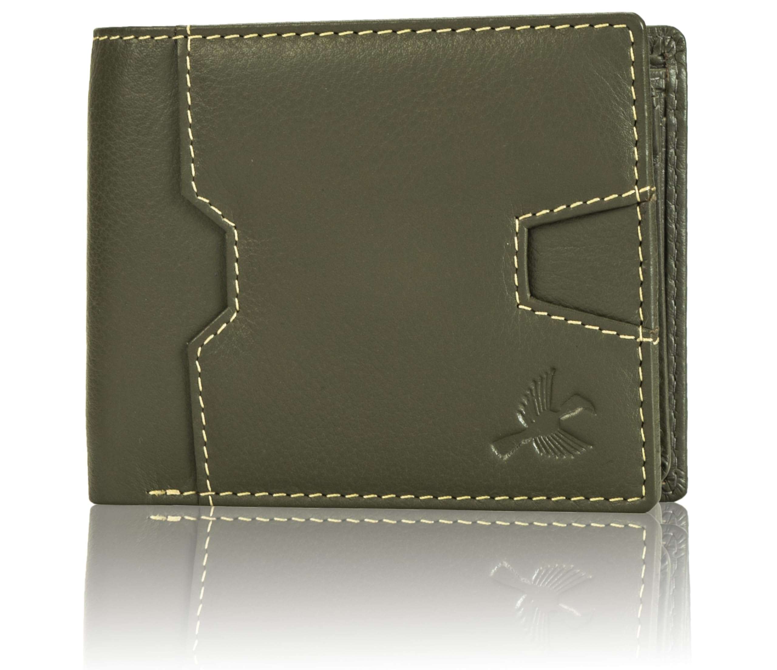 HORNBULL Edward Olive Leather Wallet for Men | Wallets Men with RFID Blocking | Mens Wallet