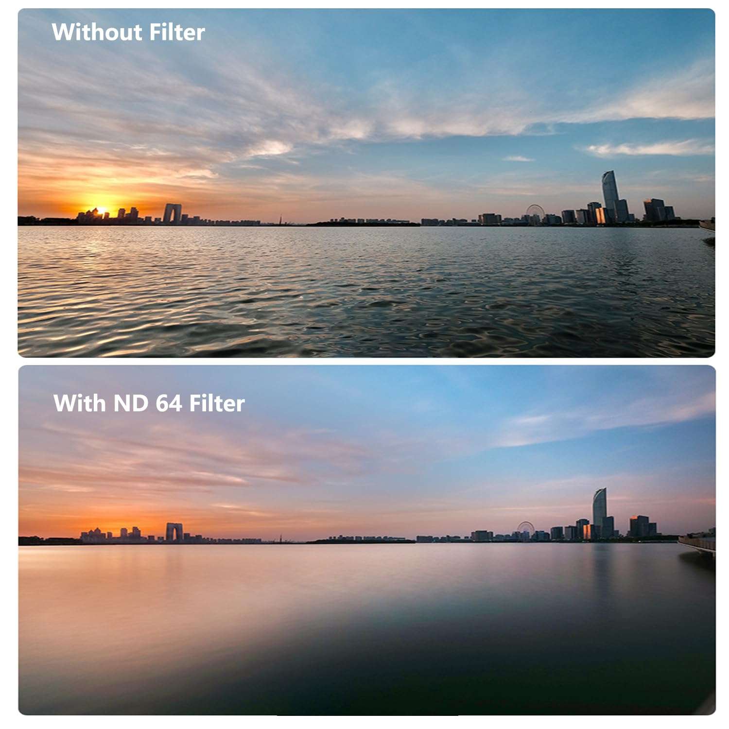 LENSKINS 58mm MRC ND64 Filter, German Optics, 6 Stop Neutral Density Professional Photography Filter, 16-Layer Multiple Resistant Coated, Ultra-Slim, Weather-Sealed ND64 58 Filter Camera Lenses 6