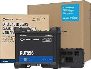 Teltonika RUT956 Industrial Cellular WiFi Router - 4G LTE (CAT 4), 3G, 2G Connectivity - Multiple Interfaces with GNSS Capabilities - Auto WAN Failover, Dual SIM Internet Router (TELRUT956A00A00) 1
