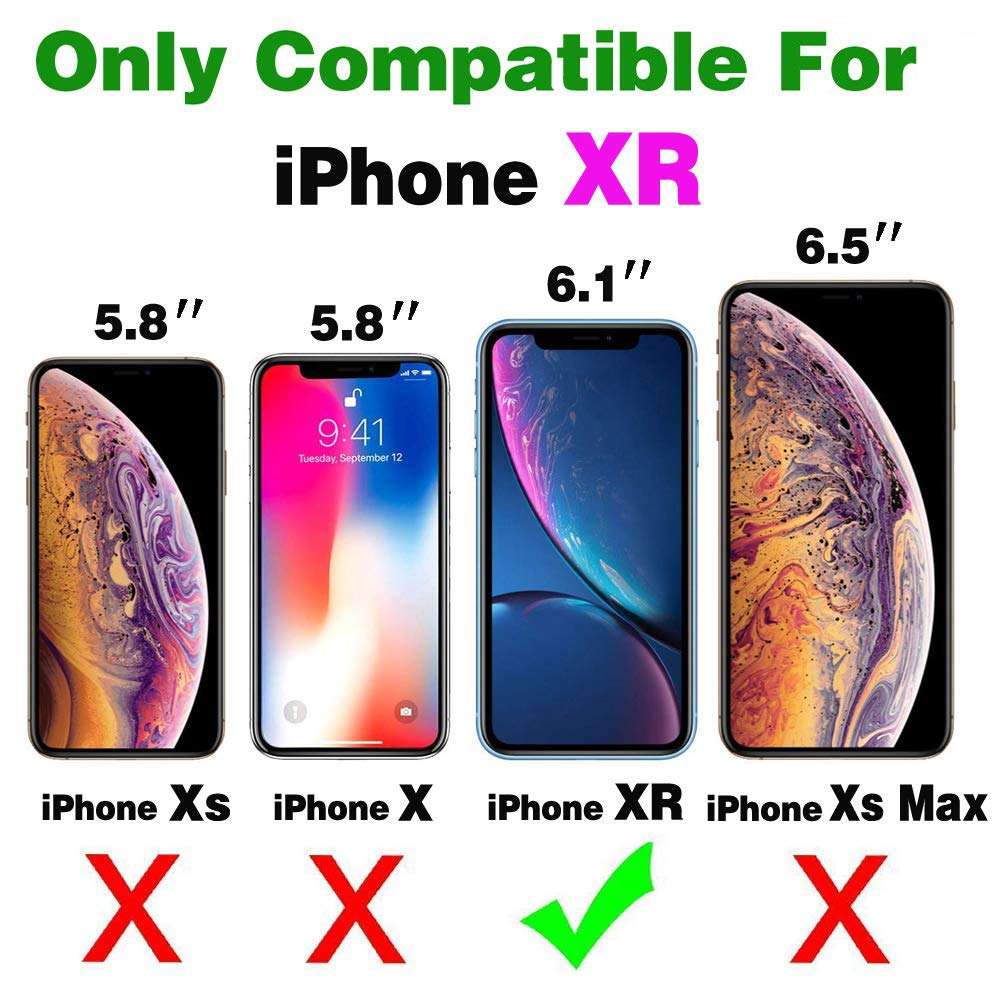 Furiet Argyle Wallet Case for iPhone XR 6.1 with Wrist Strap Shoulder Strap Card Slot Zipper Purse PU Leather Stand Phone Cover for iPhoneXR iPhone10R i Phonex 10XR 10R RX CR iPhoneXRcases Rose Gold 3