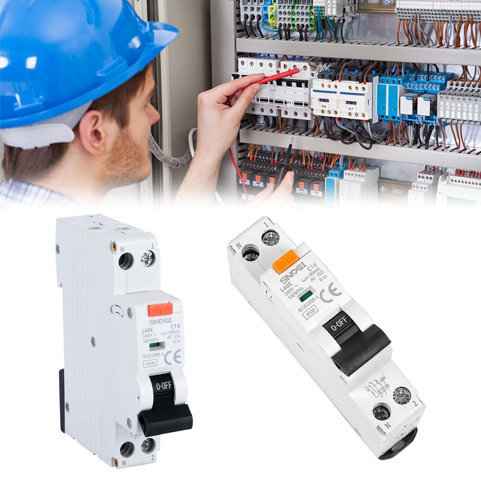 Breaker Residual Circuit Current Breaker 1P+N 6kA 230V 50/60Hz Over Current Leakage Protections 16/20/25/32A 4