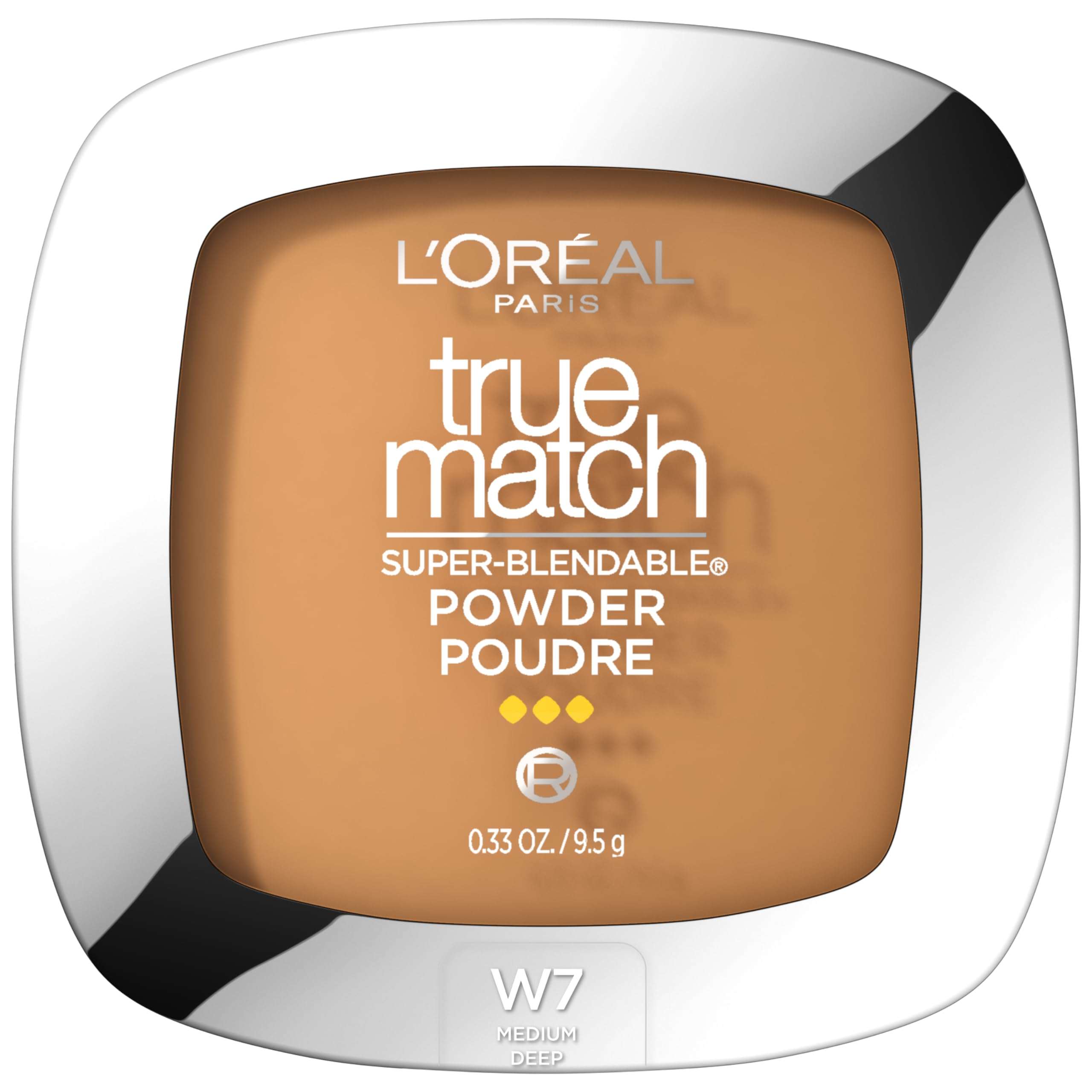 L'Oreal Paris True Match Super Blendable Oil Free Foundation Powder, W7 Medium Deep, 0.33 oz, Packaging May Vary