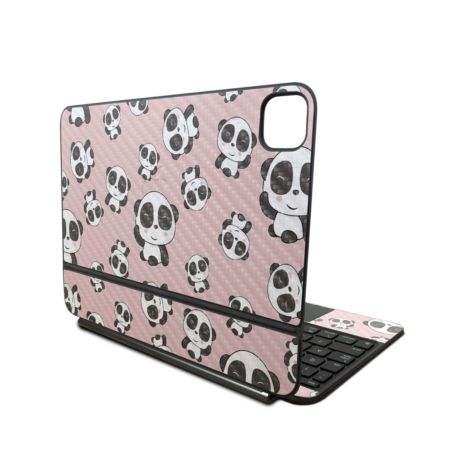 Carbon Fiber Skin Compatible with Apple Magic Keyboard for iPad Pro 11‑inch (M4) 2024 - Panda Hello - Premium 3M Vinyl Protective Wrap Decal Cover - Easy to Apply | Crafted in The USA by MightySkins 1