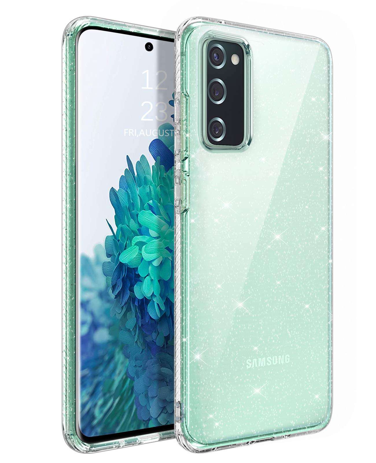 BENTOBEN Samsung Galaxy S20 FE Case, Clear Glitter Bling Sparkly Slim Soft TPU Rugged Shockproof Protective Bumper Phone Case Cover for Samsung Galaxy S20 FE 5G, Clear Glitter 1
