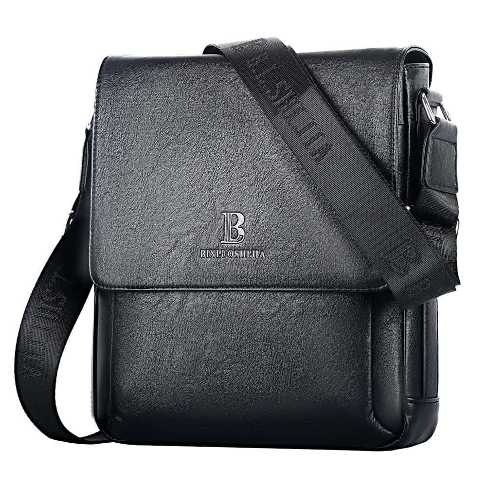 Leathario Men's Leather Shoulder Bag Crossbody Bag For Men Small Messenger For Work Business Satchel Casual