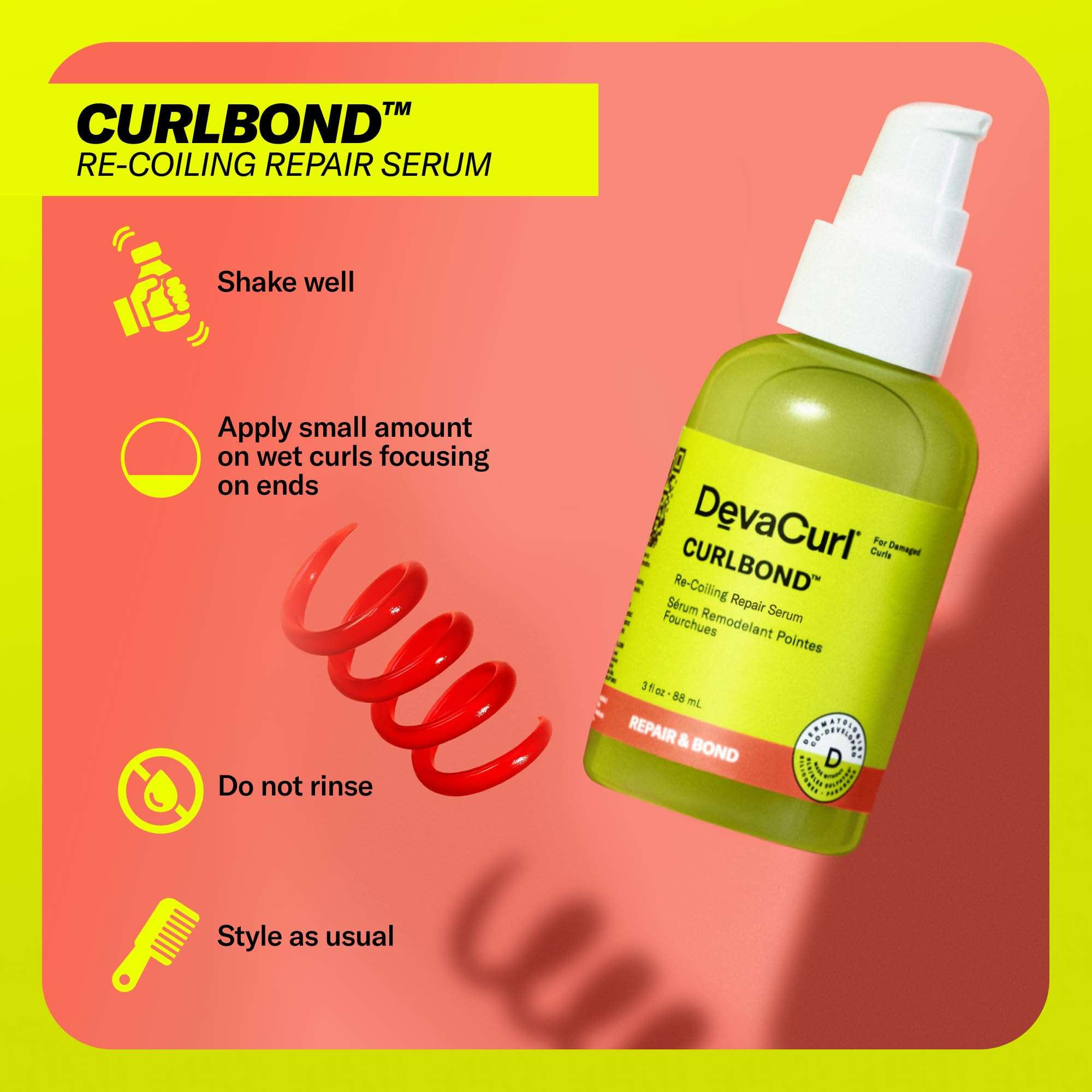 DevaCurl CurlBond Re-Coiling Repair Serum, 3 fl. oz 3