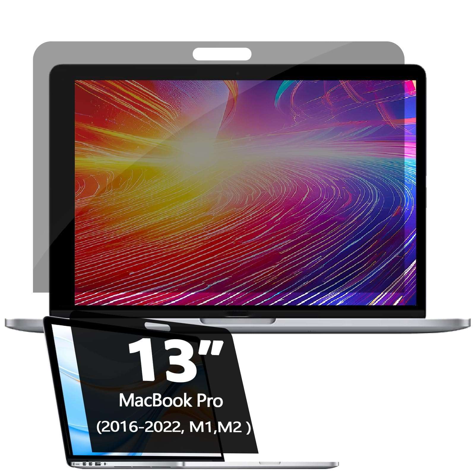 Halloive 360° Privacy Screen Protector Compatible MacBook pro 13 inch, Privacy Screen Filter for MacBook pro 13 inchs (2016-2022,M1, M2), Anti-Spy/Anti Fingerprint/Anti Blue Light/Anti Glare