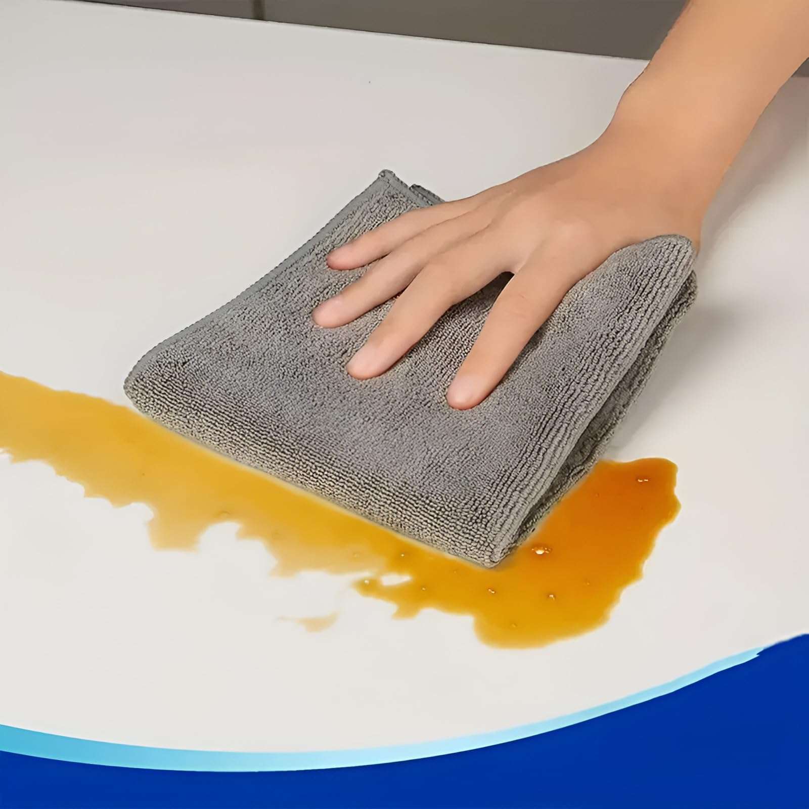 BINDIAN Microfiber Hand Towels Set of 4 Grey | 40x40 cm Soft Quick Dry Face Towels for Home, Gym, Travel, Kitchen, Cleaning | Super Absorbent, Lightweight, Reusable, Lint-Free, Skin-Friendly 3