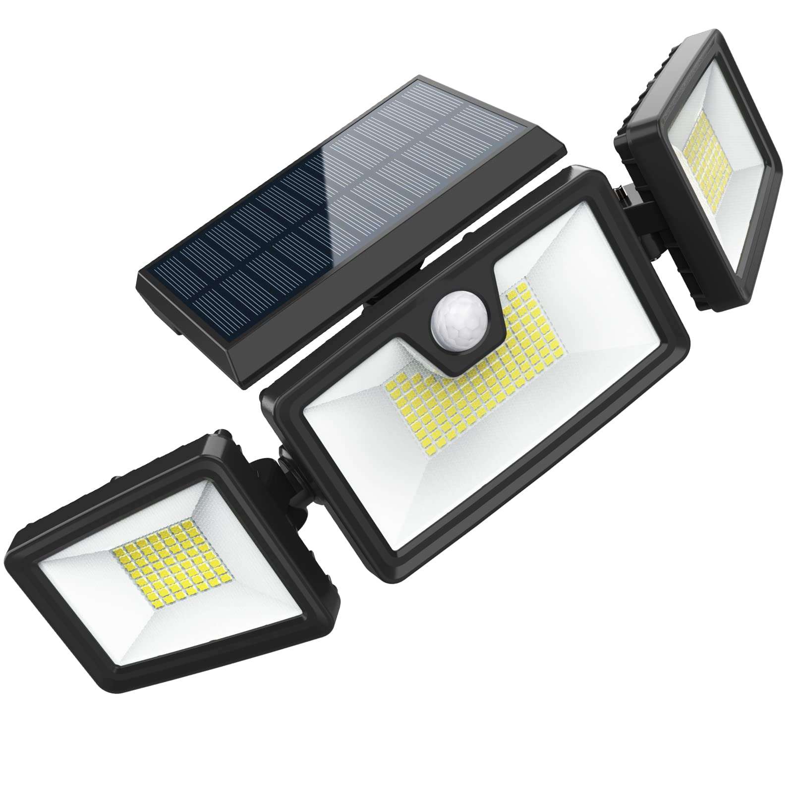 Starmell Solar Outdoor Lights Motion Sensor Waterproof 2 Pack 188 LED Solar Powered Flood Lights Garden 2000LM Solar Security Lights with 3 Adjustable Heads for Outside Yard 1