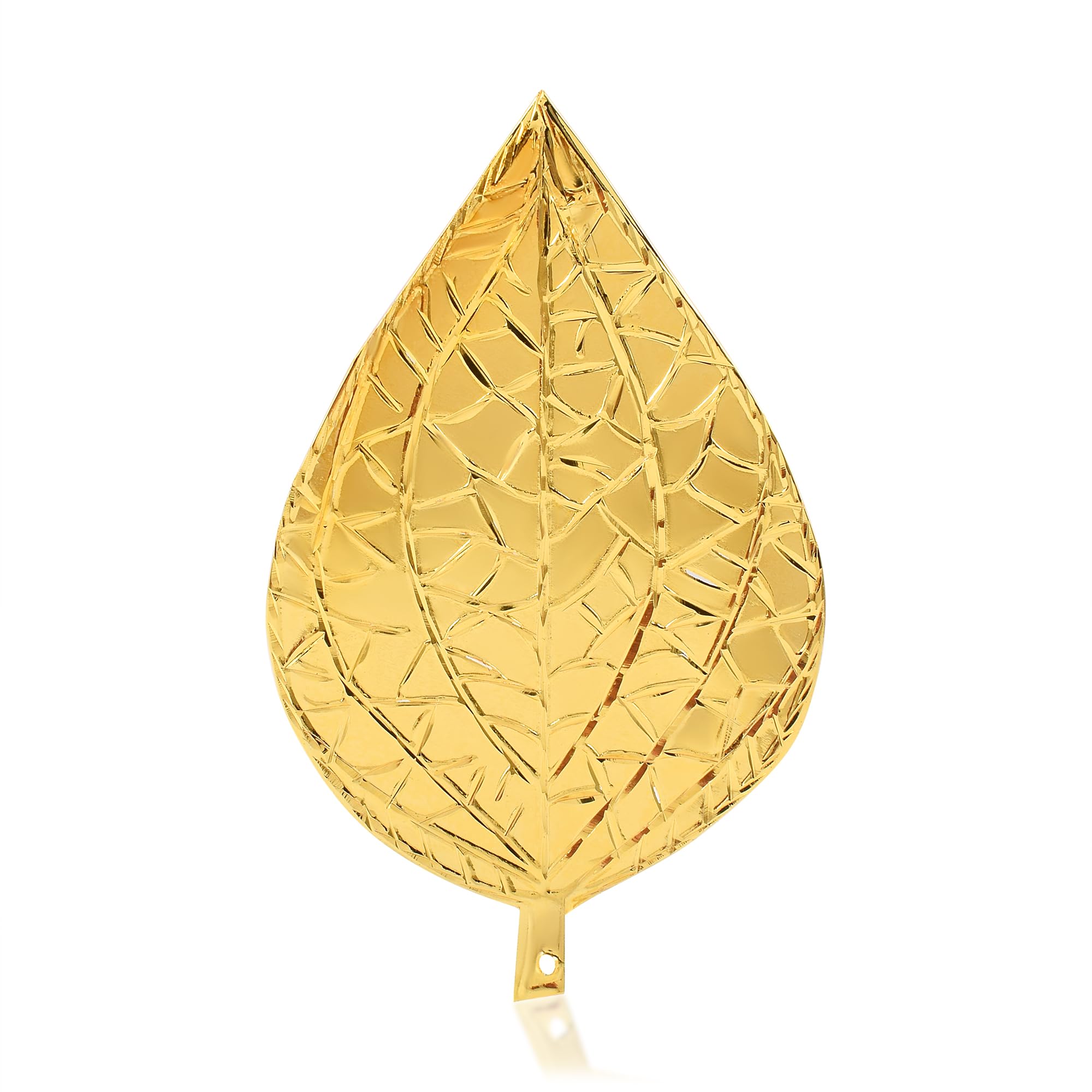 Memoir Brass Gold Plated Hindu Puja Item Pan patta Home Decor Diwali Pooja Article (HDSC5250)