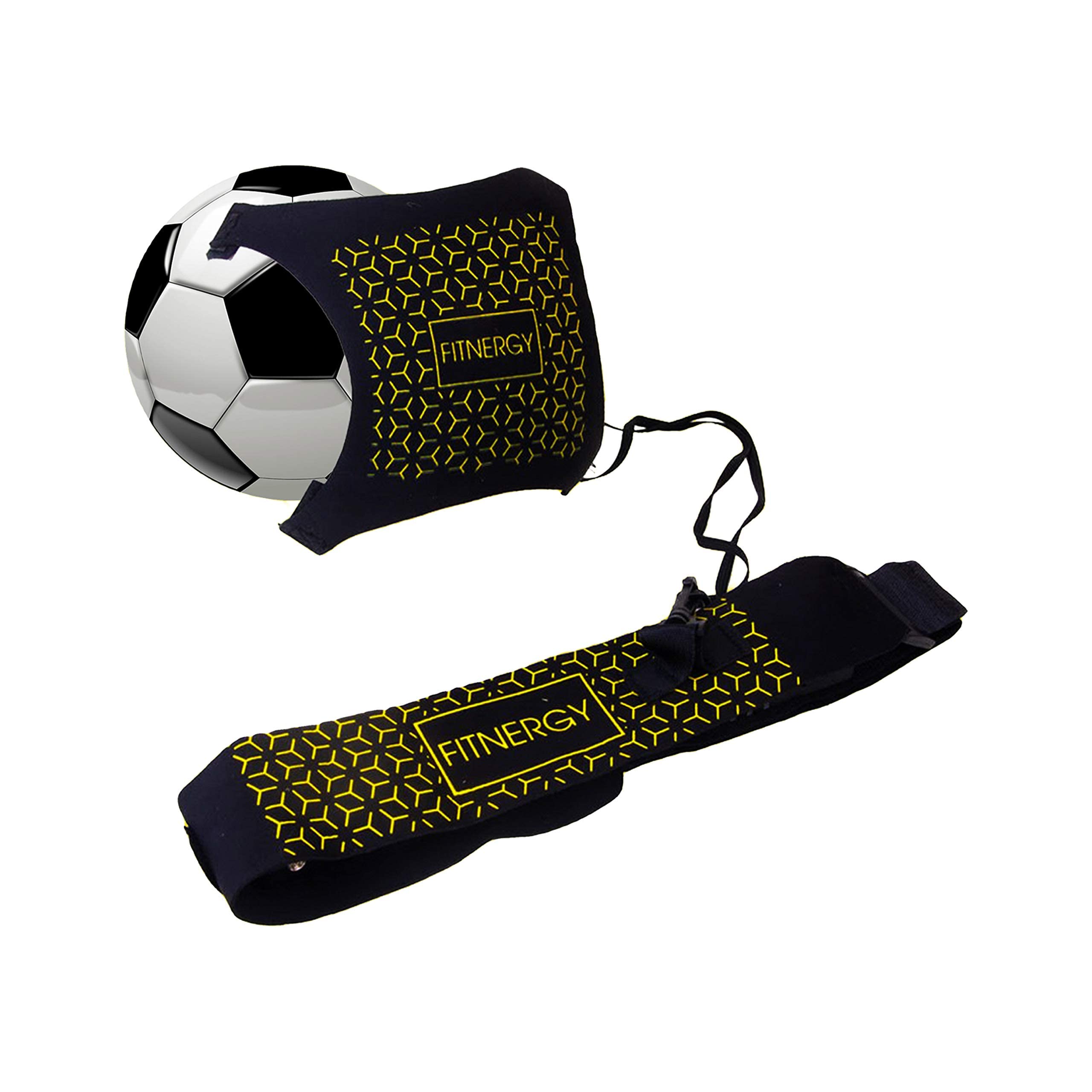 F1TNERGY Soccer Kick Ball Hands Free Solo Trainer by Adjustable Waist Belt Fits Ball Size 3,4 & 5 - Throw Football Practice Training Skills