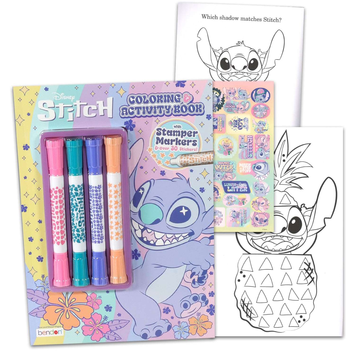 Disney Lilo and Stitch Coloring Book Super Set for Kids - 2 Jumbo Stitch Activity Books with Coloring Pages, Stickers, Games, Puzzles, and More | Disney Lilo and Stitch Coloring Bundle 2