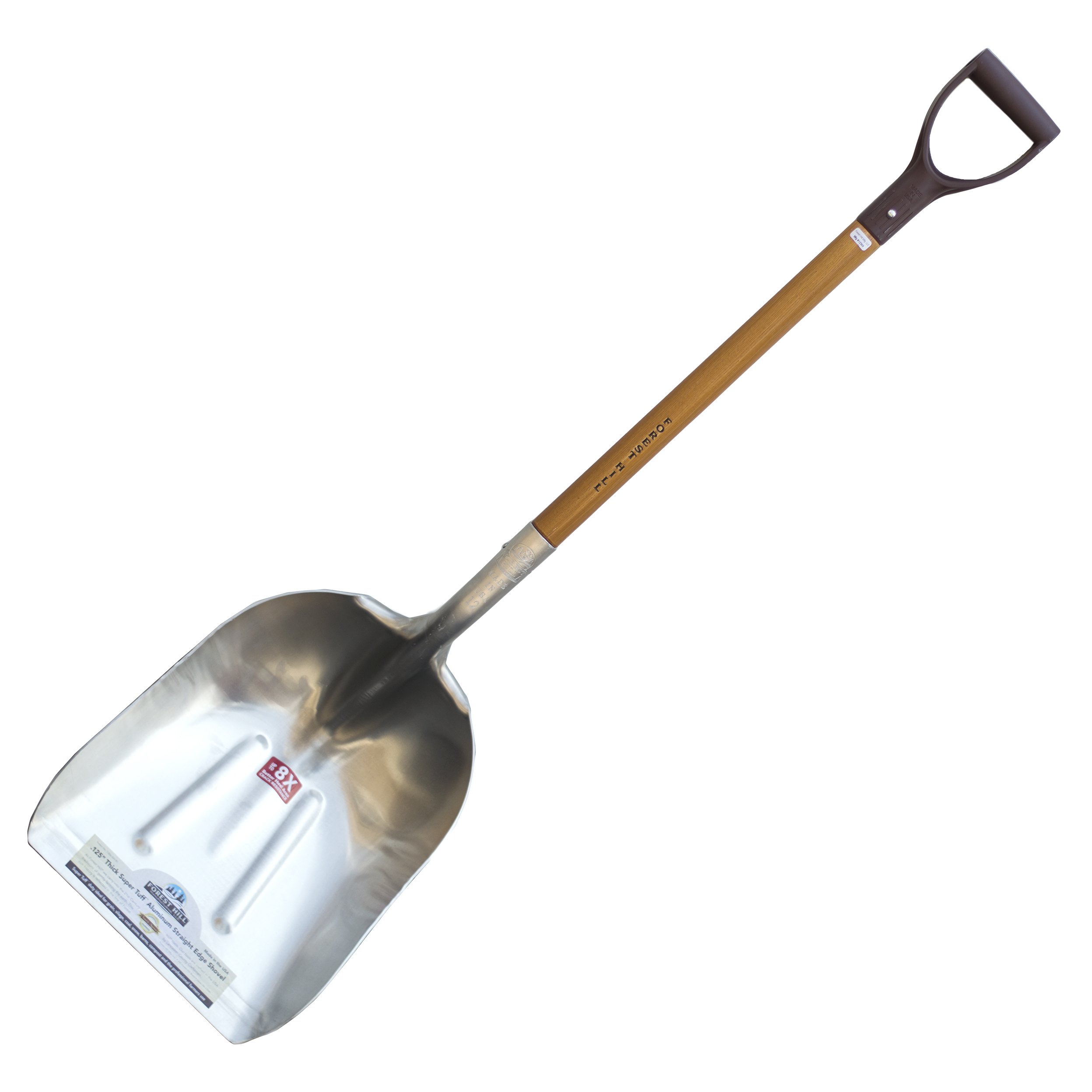 Super Tuff - The Ultimate Shovel - Forest Hill Manufacturing Aluminum Straight Edge Scoop Shovel (.125 Thick Aluminum, 52-Inch)