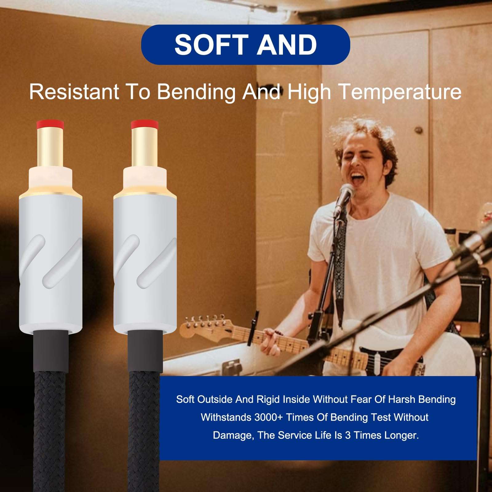 Monosaudio HiFi Audio DC Cable High Purity OFC 4N 99.998% Pure Silver DC Extension Cord 5.5mmx2.5mm 12V 0.5A Audiophile Power Cord for Audio,Speakers,S ubwoofers, Home Theater,Amp（1M/3.3Ft） 6