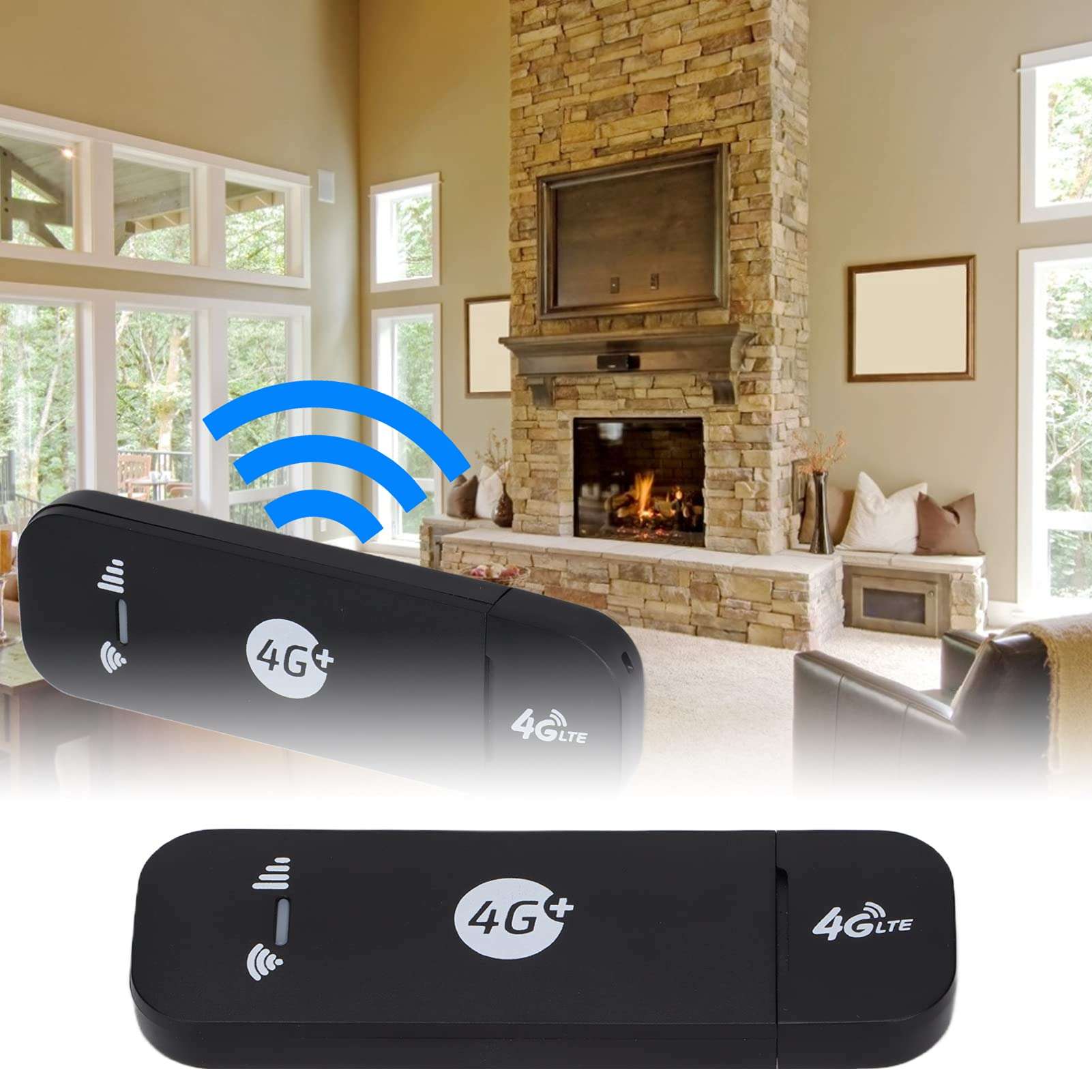 Zunate 4G LTE Wireless Router, Portable Mobile 4G USB WiFi, 150Mbps USB WiFi Adapter, Strong Signal Network Adapter for Laptop Computer, Desktop, 4G LTE Modem (Black) 3