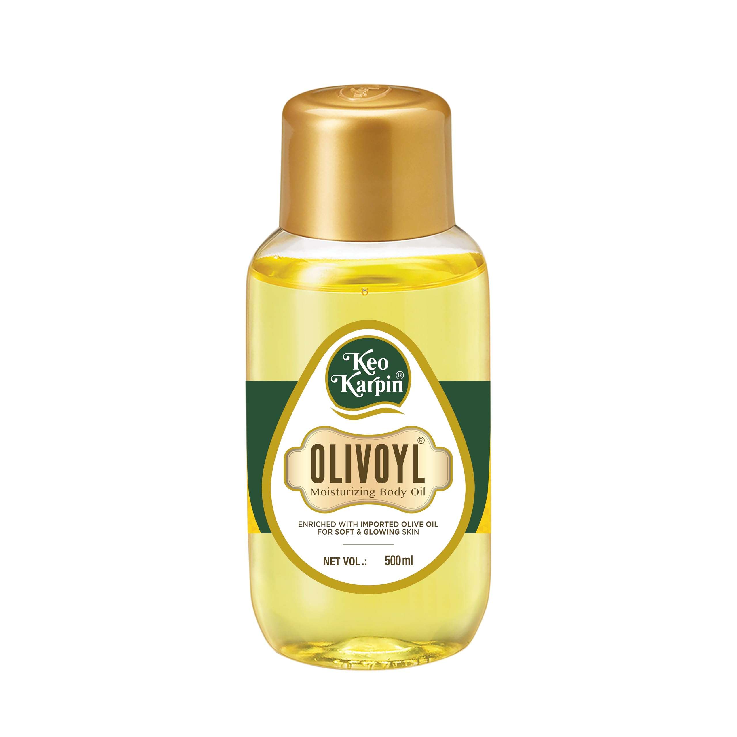 Keo Karpin Olivoyl | Non-Sticky Olive Oil, Provides All Day Long Moisturisation, Gives Soft, Supple And Shiny Skin | 500 ml | 1