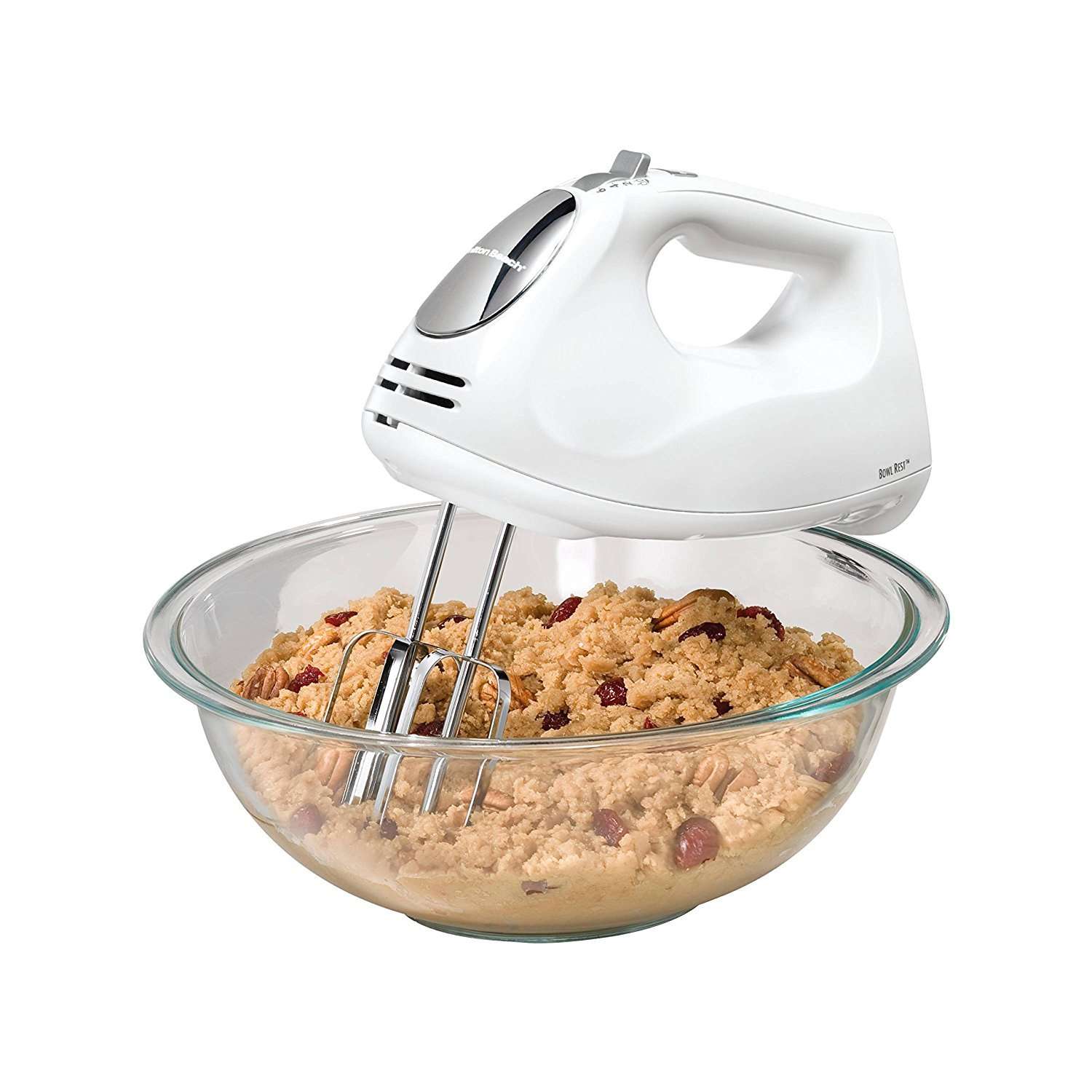 Hamilton Beach Hand Mixer with Snap-On Case, White 1