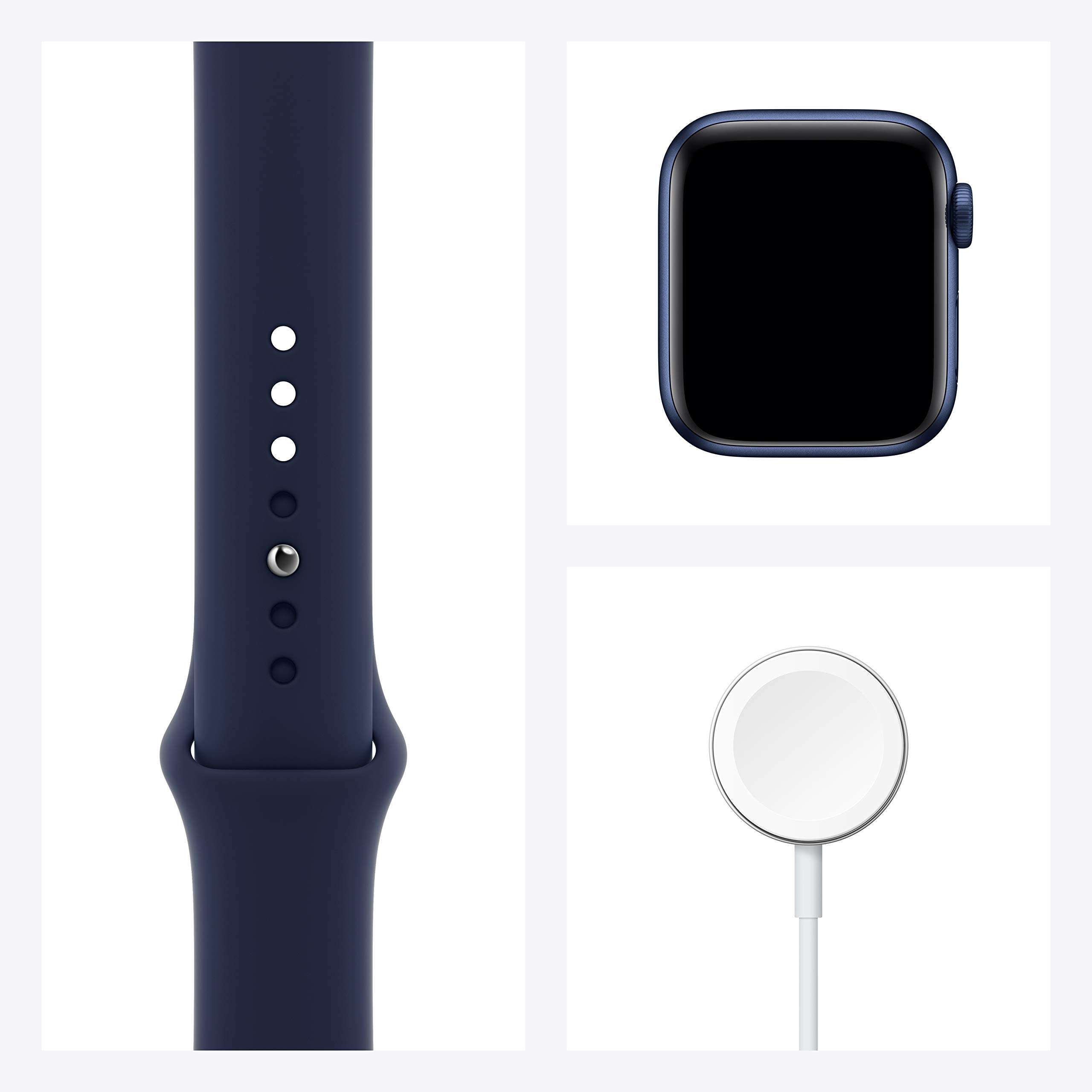 Apple New Watch Series 6 (GPS + Cellular, 40mm) - Blue Aluminium Case with Deep Navy Sport Band 6