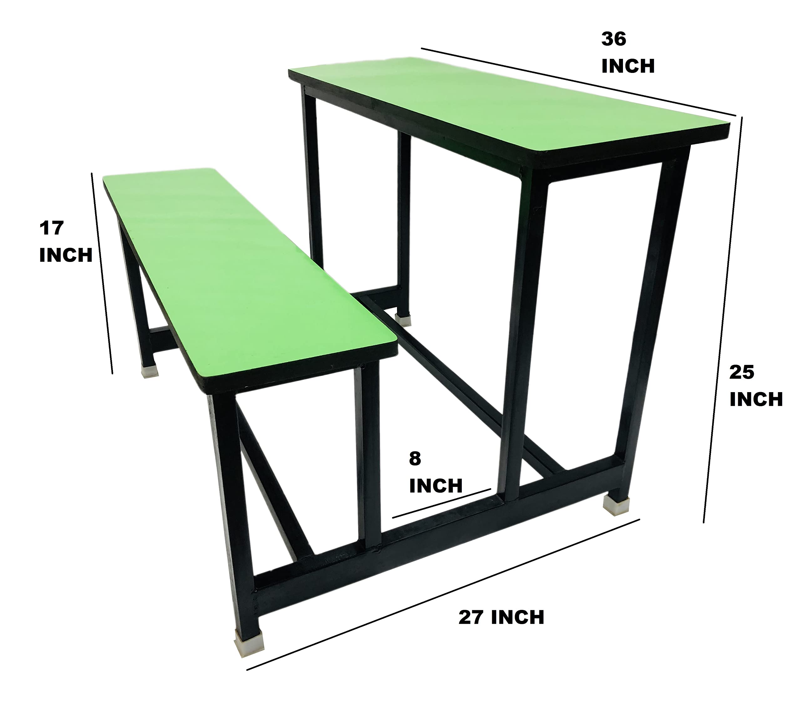 TARUN GRAMUDYOG Home Tution School Duel Desk Medium Bench for Two Students Heavy Duty Frame with ply Board red Color (for Classes 3rd to 7th), Pack of 2 4