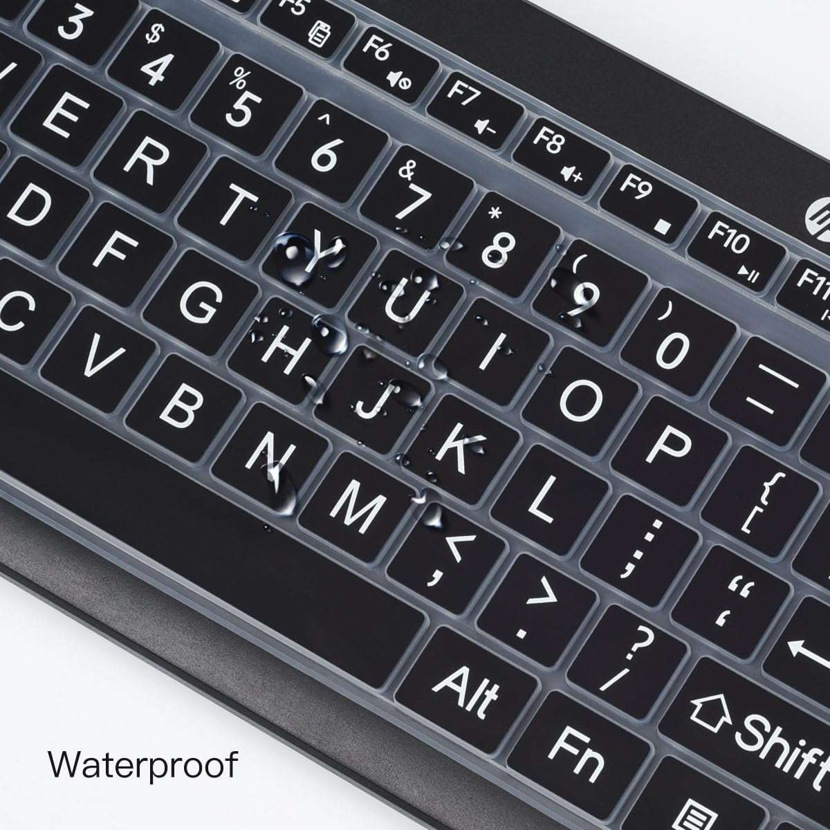 Keyboard Cover Skin for HP 230 235 Wireless Mouse and Keyboard Combo Keyboard Skin Cover Protector, HP 230 235 Wireless Keyboard Accessories, Black-Large Print 3