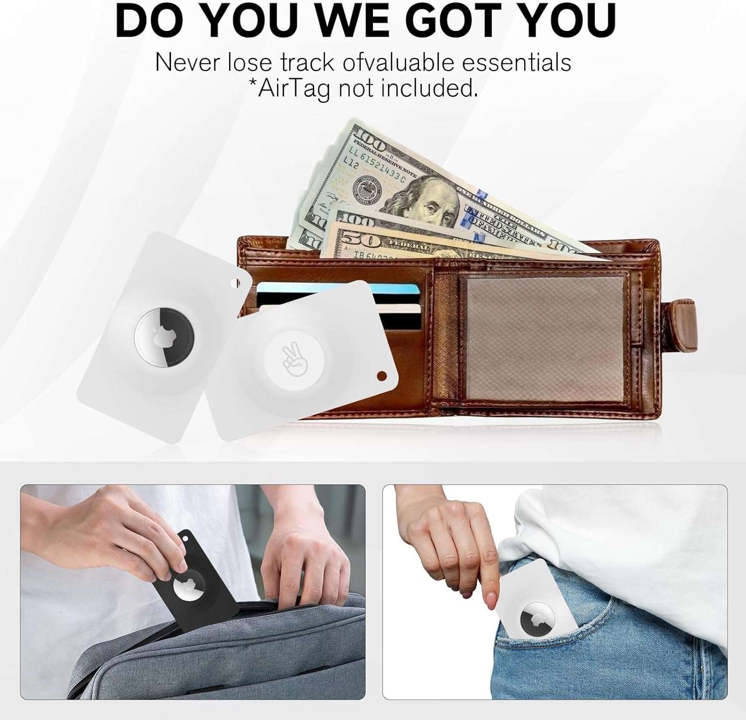 ANNNWZZD Airtag Card Case for Purs, Slim Card Case Holder for Airtag Compatible with Apple AirTag,for Badge, Gift,Business Card Cases,Air Tag Case Accessories 5