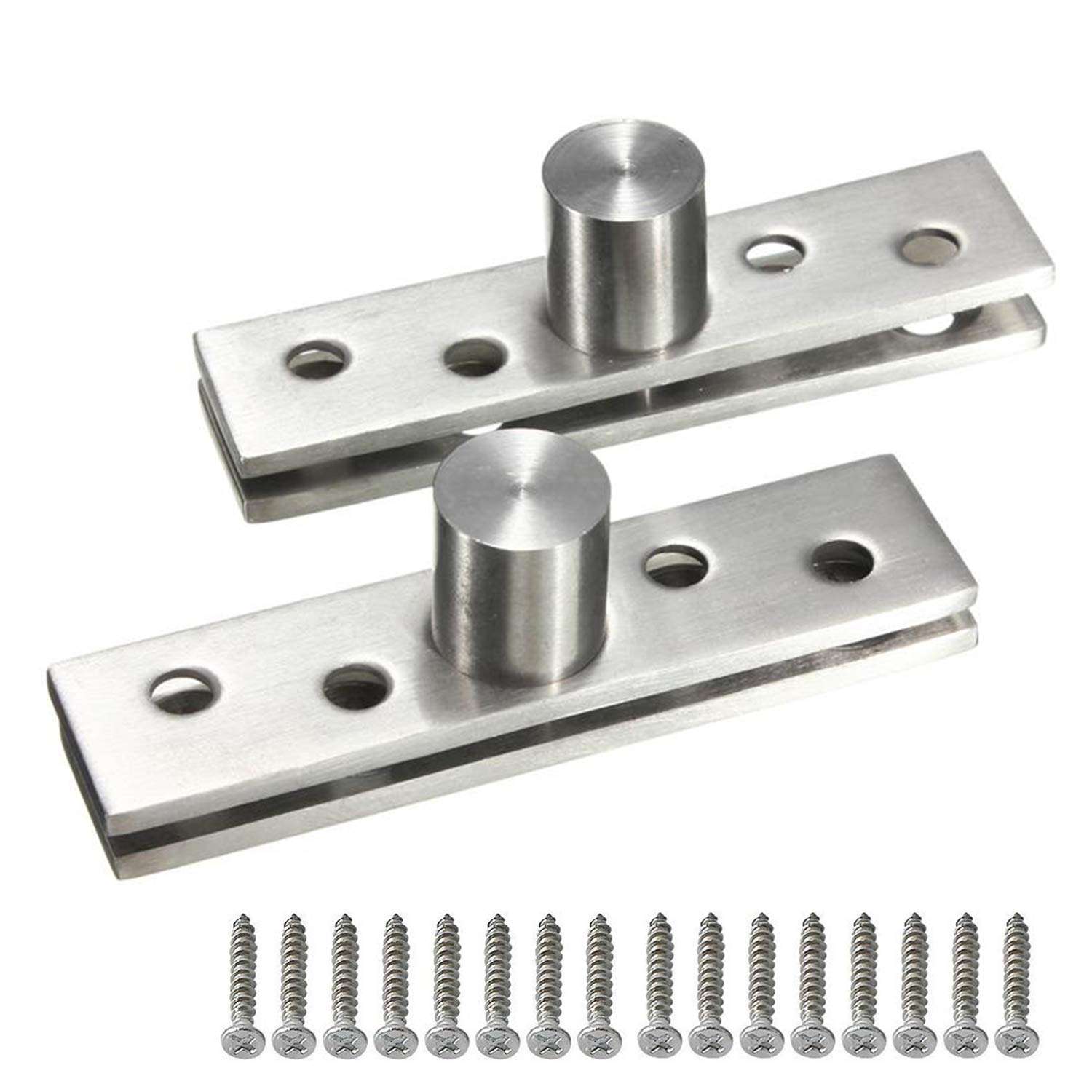 2pcs Pivot Hinge Rotating Hinge 360 Degree Stainless Steel Concealing Hinges Door Pivot Hinges Up Down Shaft (Central Axis Hinge Small) 1