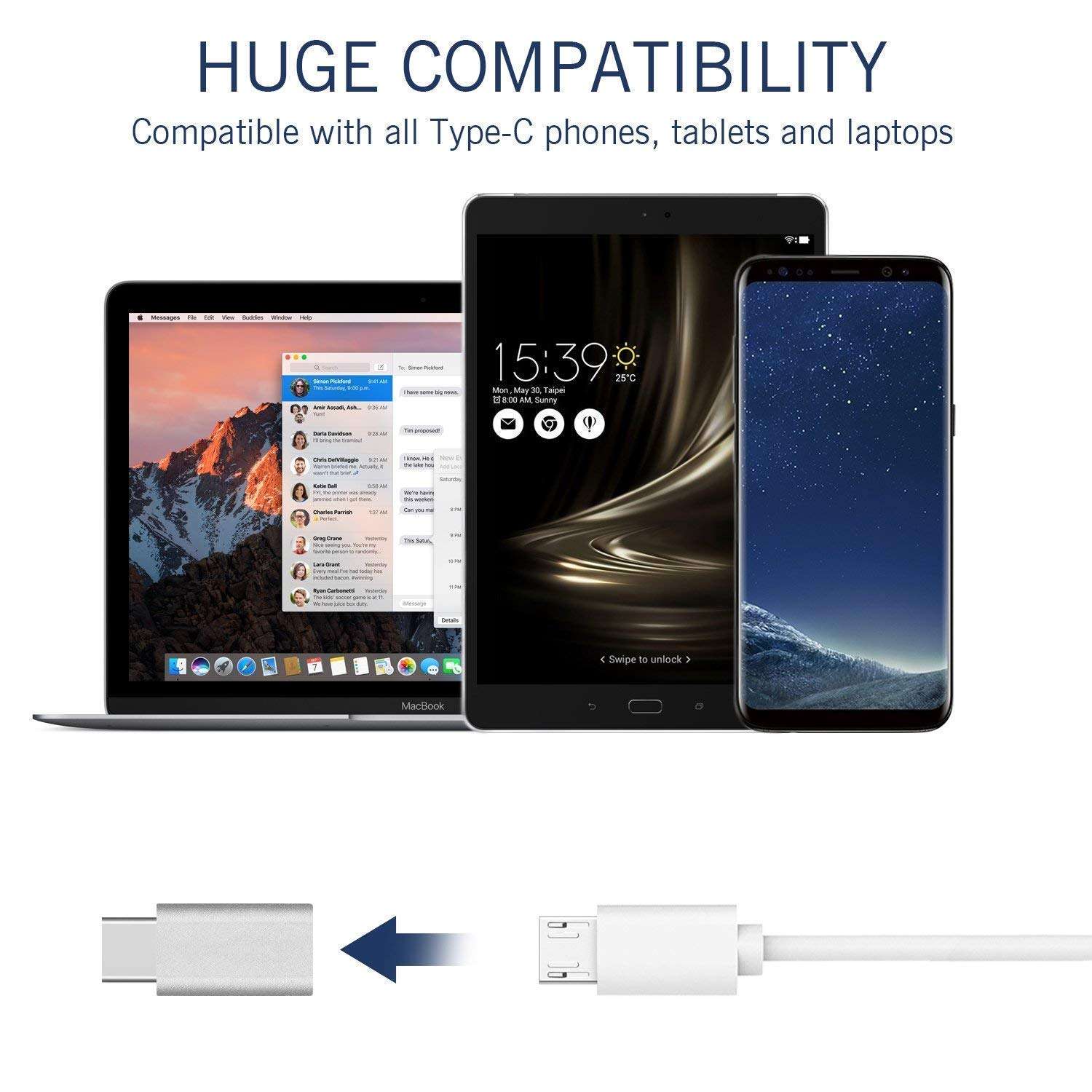 Type-C To Micro USB Adapter for Google Pixel XL Micro USB to USB Type C (USB 3.1) Adapter Original Adapter | USB Data Charging Adapter | Type-C to Micro USB Charger Adapter USB 3.1 | Portable Charging & Hi-speed USB 3.1 Type C Male to Micro USB Female Converter Connector Adapter | USB Type-C To Micro USB Adapter| High Speed Charging Adapter Convertor Connector 6