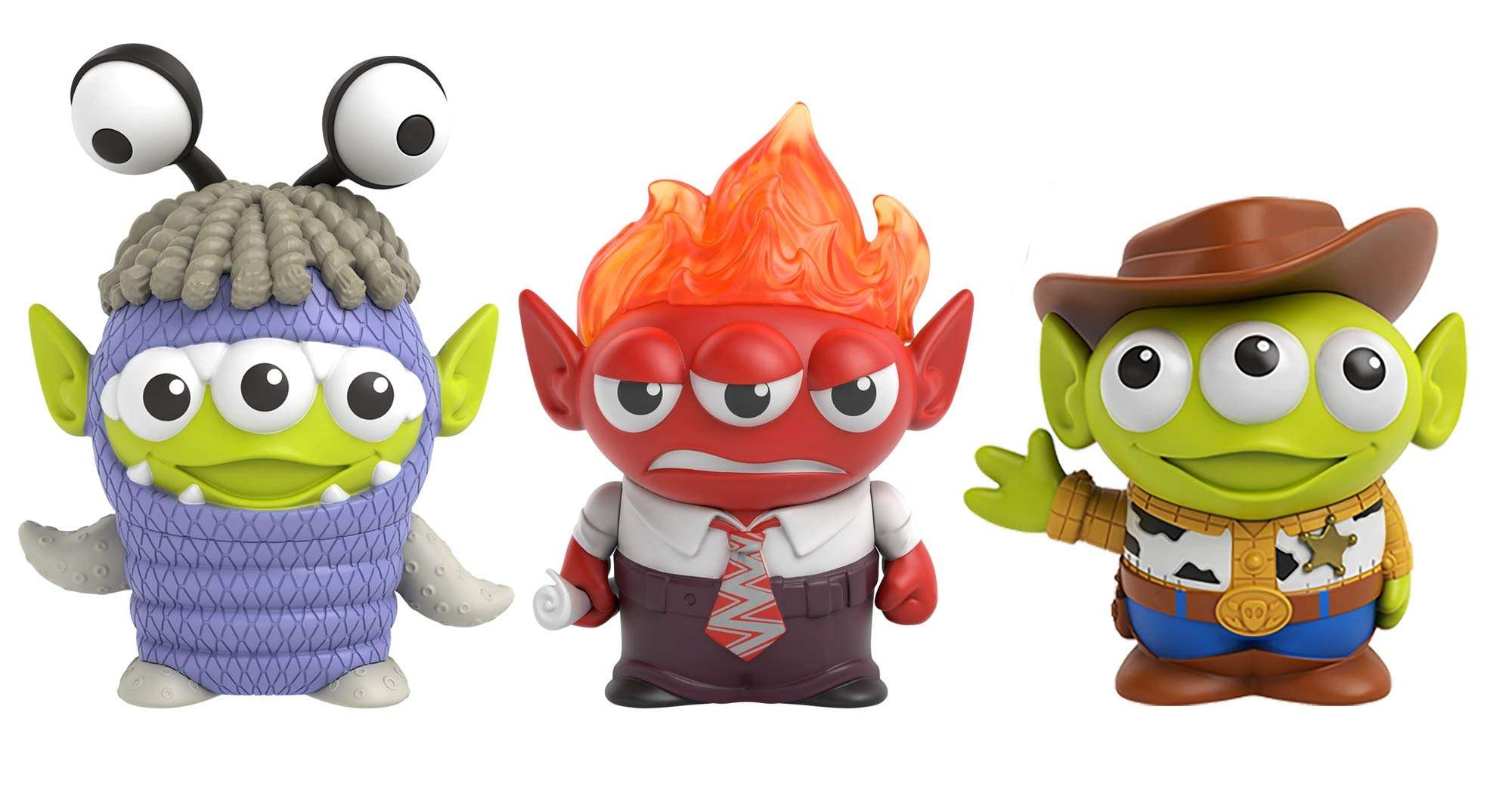 Toy Story 4 Alien Remix Anger, Boo & Woody 3-Pack Character Figures in a Pizza Box Package, 3-in to 4.1-in Toys from Disney Pixar Movies Inside Out, Monsters, Inc. & Toy Story,Gift for Collectors 1
