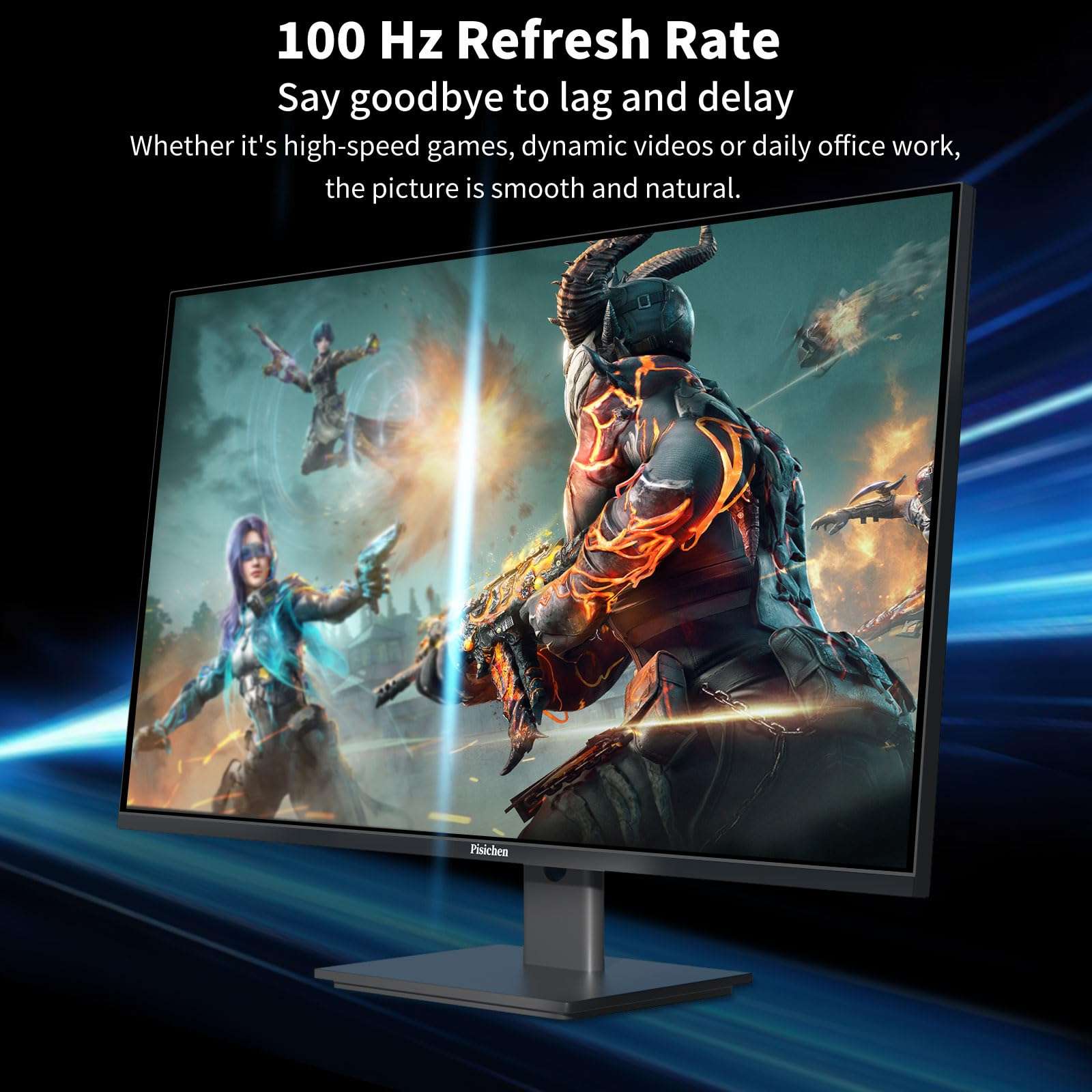 Pisichen Computer Monitor, 22 Inch PC Monitor HD 1920x1080, Monitor with HDMI & VGA Interface, 5ms, 75Hz, Brightness 250 cd/m², Computer Screen for Laptop/PS3/PS4, Built-in Speakers 3