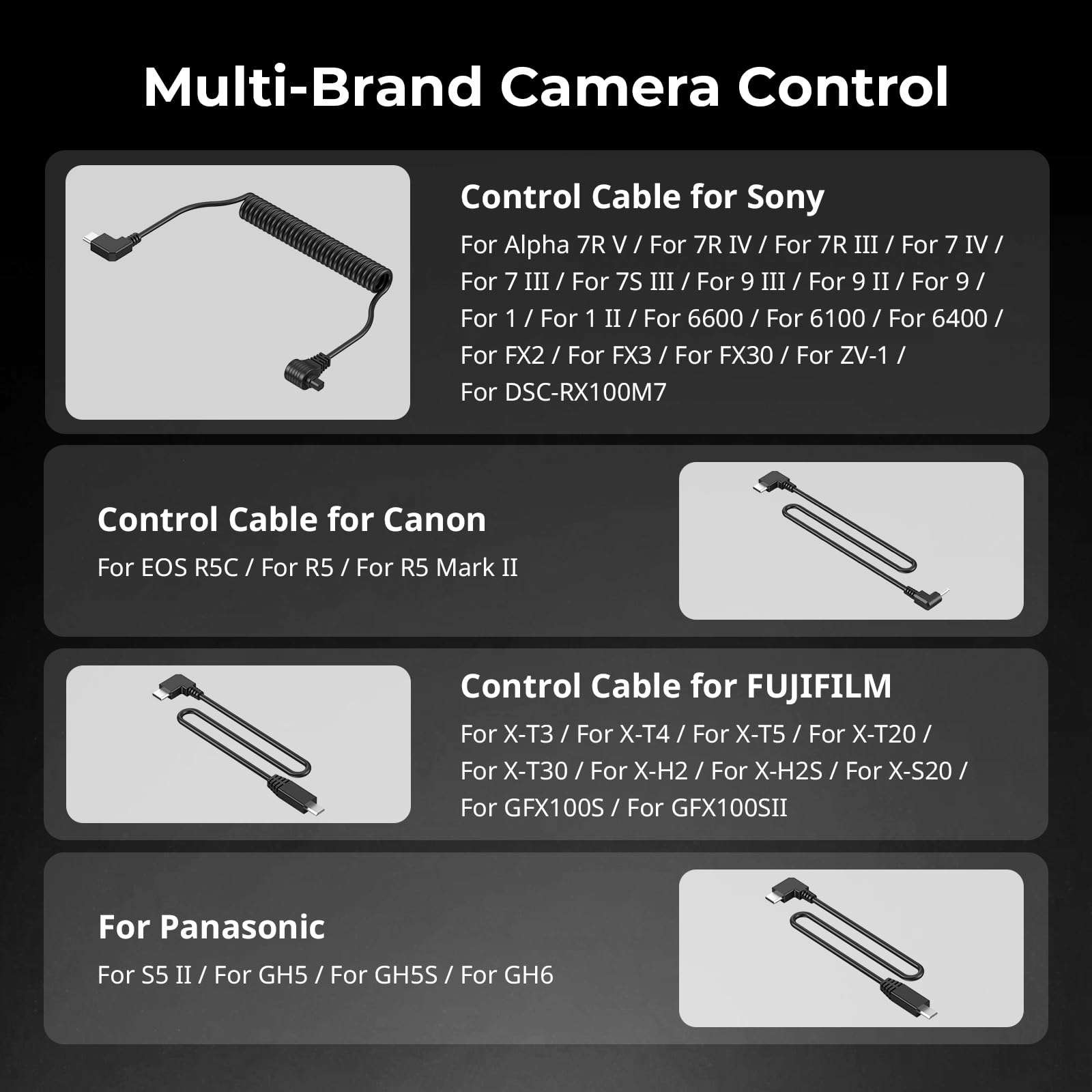 SMALLRIG Side Handle for Arca-Swiss with Recording Trigger, 3 Control Cable, Fit for Sony A7 III/ FX3/ A6600, for Canon R5II/ R5C, for FUJIFILM X-H2S/ X-T5, for Panasonic S5 II/ GH5-5694 5