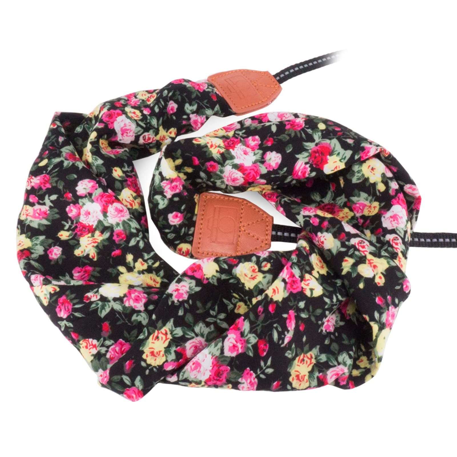 Wolven Soft Scarf Camera Neck Shoulder Strap Belt Compatible with All DSLR/SLR/Digital Camera (DC) / Instant Camera Etc, Black Flower 4