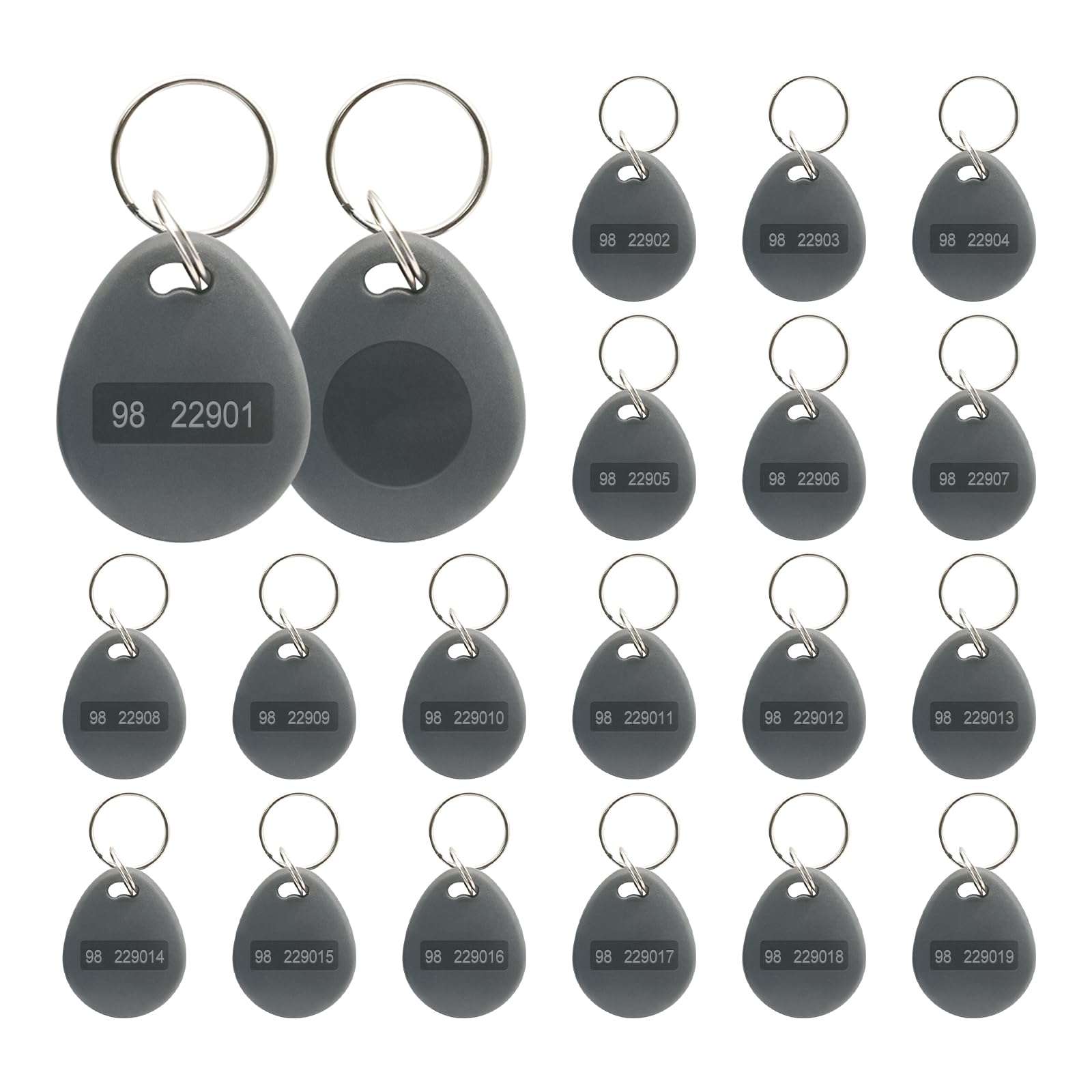50PCS 26 bit Prox Keyfobs Proximity Fob Frequency 125KHZ H-ID Compatible with Prox Key ISOProx 1326 1346 1386 H10301 Card Reader,Isoprox Contactless Keyfobs for Majority of Access Control Systems,Grey 1