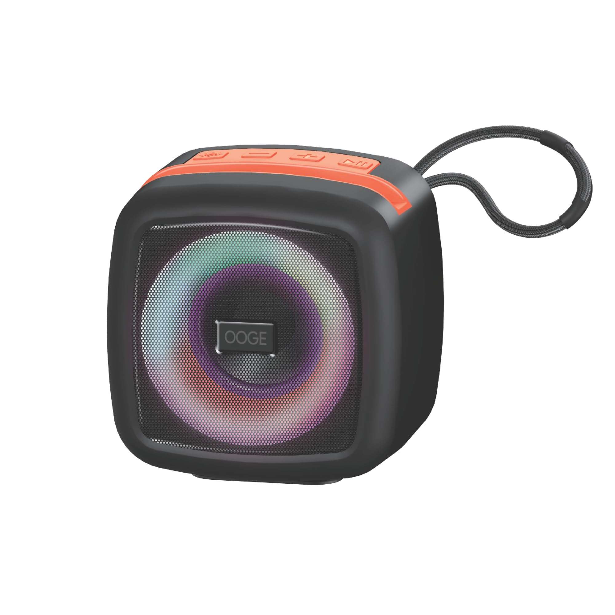 OOGE Vibebox 1000 Bluetooth Speaker | 7W Wireless Speaker with AUX & USB Port | RGB Lights | Type-C Charging | Bluetooth 5.3 | Deep Bass | Compact & Stylish | Black 1