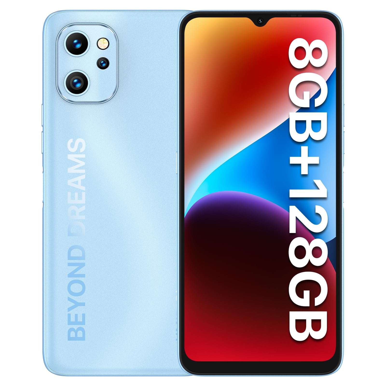 UMIDIGI Cell Phone, F3 8GB+128GB Smartphone Unlocked, 48MP AI Triple Camera, 6.7inch HD Full Screen, 5150mAh Battery,18W Fast Charging, Android 11 Phone Unlock, Type-C,4G Dual SIM, NFC 1