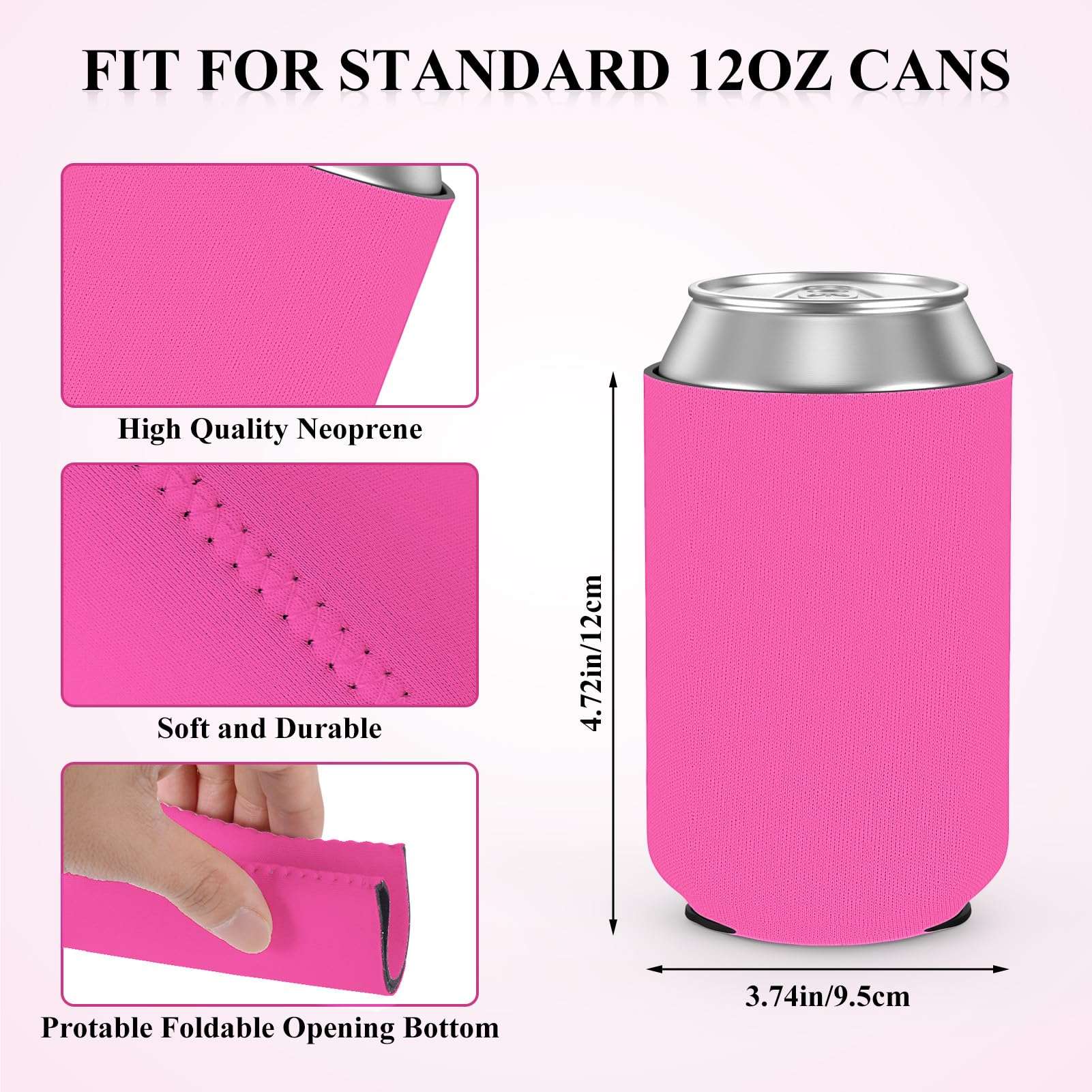 SPETYORT Custom Can Coolers Sleeves 50 Pack, Bulk Personalized Insulated Neoprene Can Drink Holder with Logo Image Text, Collapsible Can Sleeve Beer Coolers for Wedding Birthday Party 3