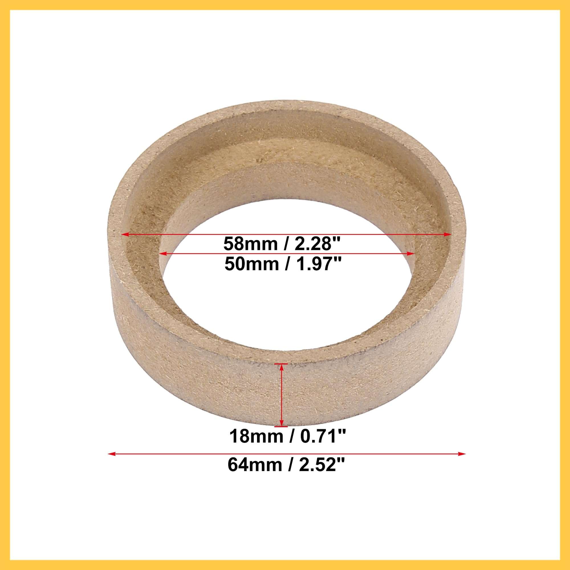 REPAIROCK 2Pcs Car Speaker Spacer Ring Adaptor Brackets Mounting Spacer Recess Bezel Plate Wood 50mm ID for 1.2 Inch Speakers Auto Replacement Parts 4