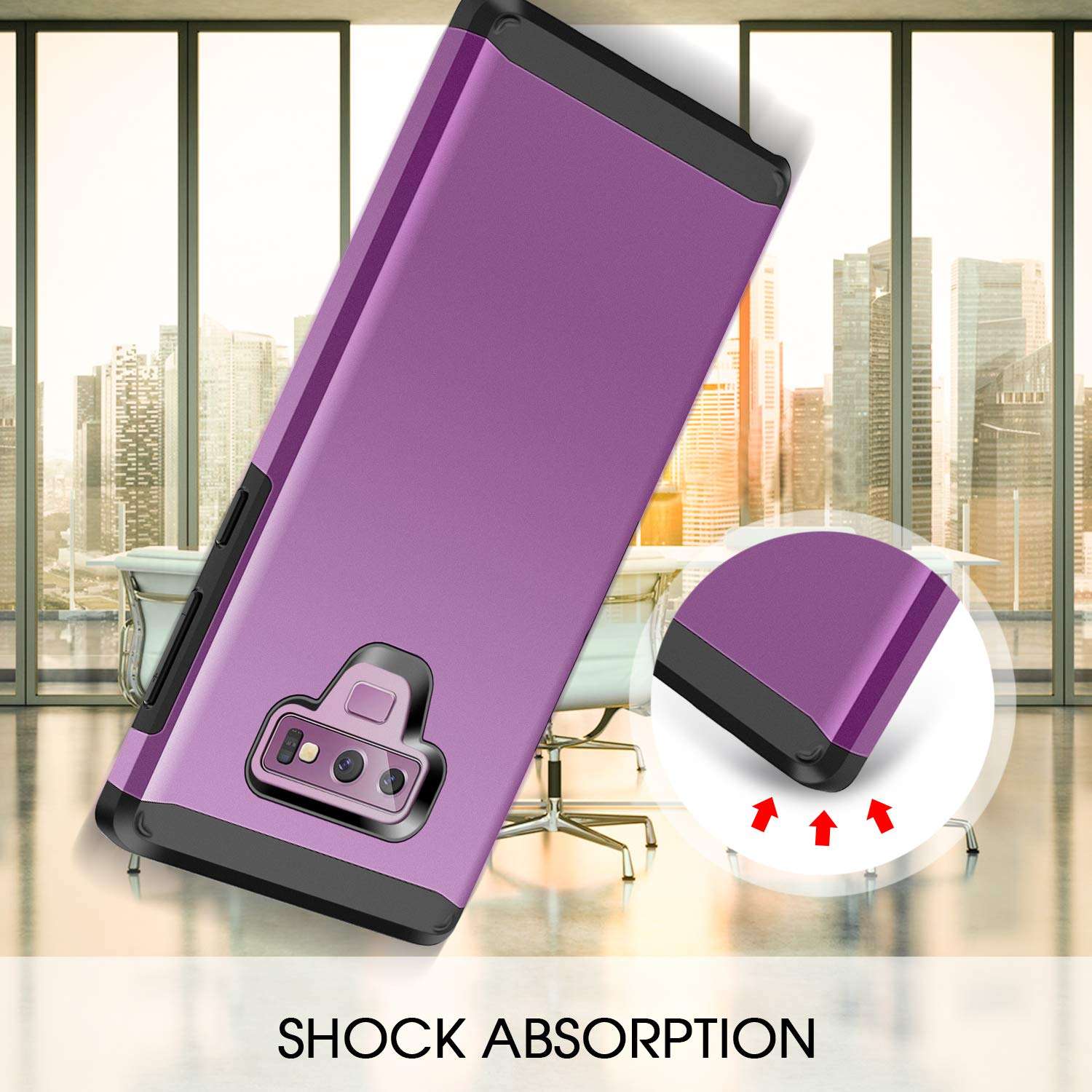 BENTOBEN Samsung Galaxy Note 9 Case, 2 in 1 Slim Rugged Hybrid Hard PC Soft TPU Bumper Shockproof Dual Layer Heavy Duty Protective Phone Case for Samsung Galaxy Note 9 (2018 Release), Purple 2