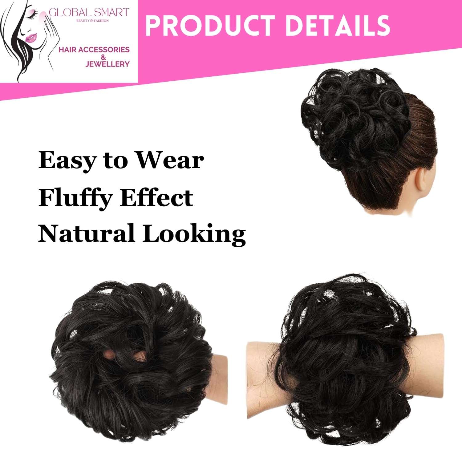Global Smart™ Hair Wigs For Girls And Women Full Head Natural Looking Artificial Hair Stylish Wig for Girls & Ladies | Wig for Cancer Patients | Heat Friendly Synthetic Fibers | Fashion Wigs 4