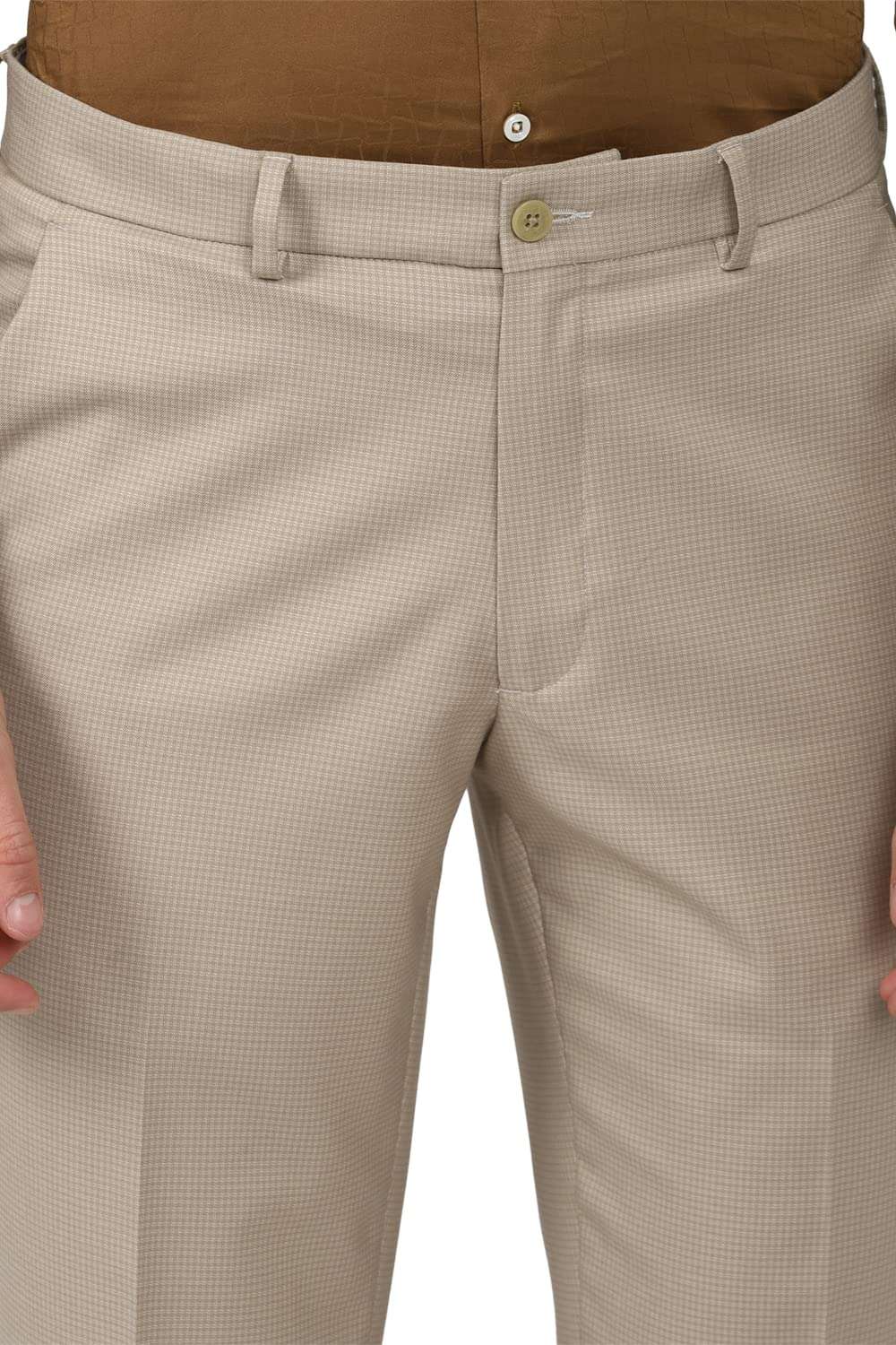 Van Heusen Men's Slim Formal Trousers (VHTFFSLB304261_Nude_36) 4