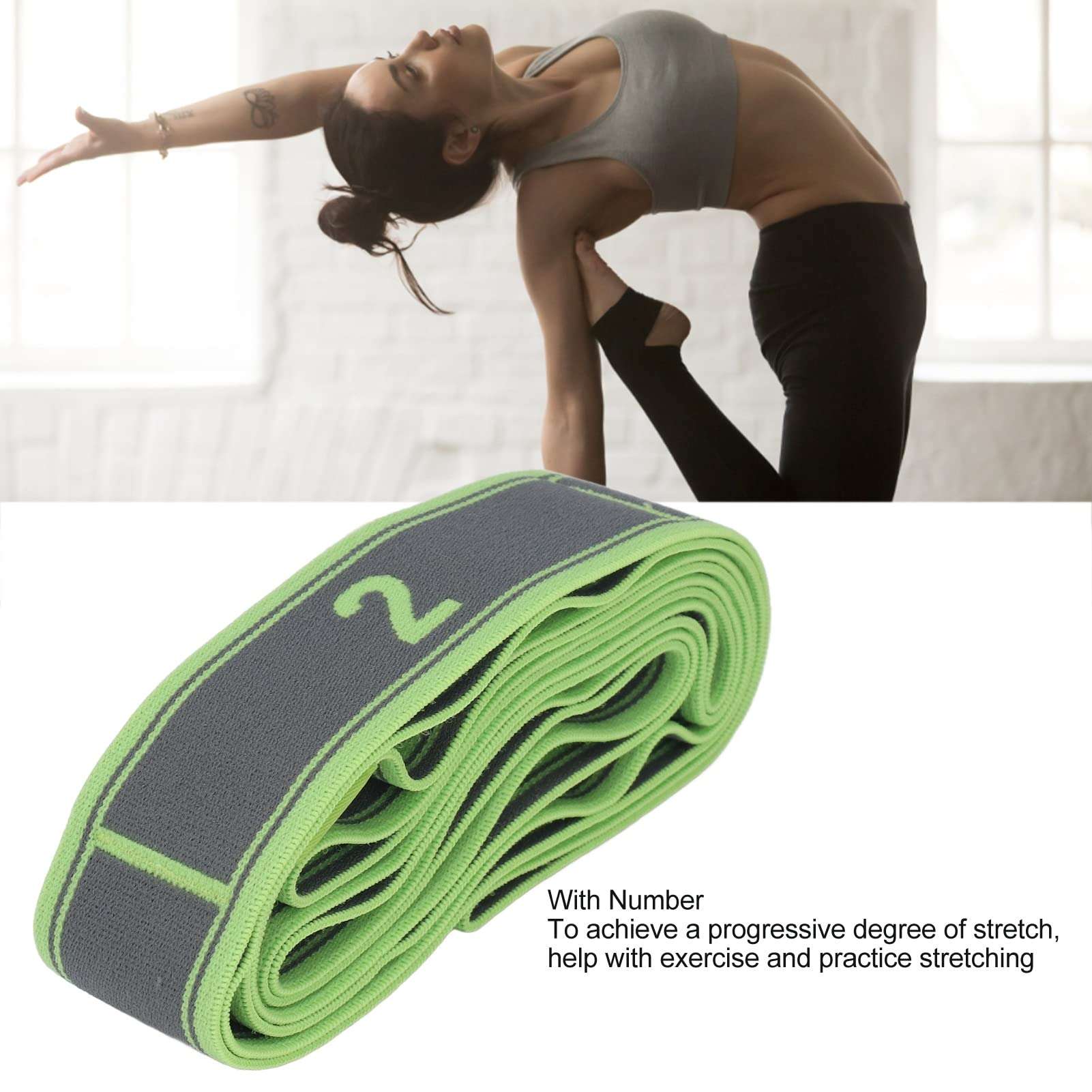 Topyond Numbered Stretch Band Strap - Elastic Stretching Strap for Exercise, Fitness, and Workout - Improve Flexibility and Mobility 6